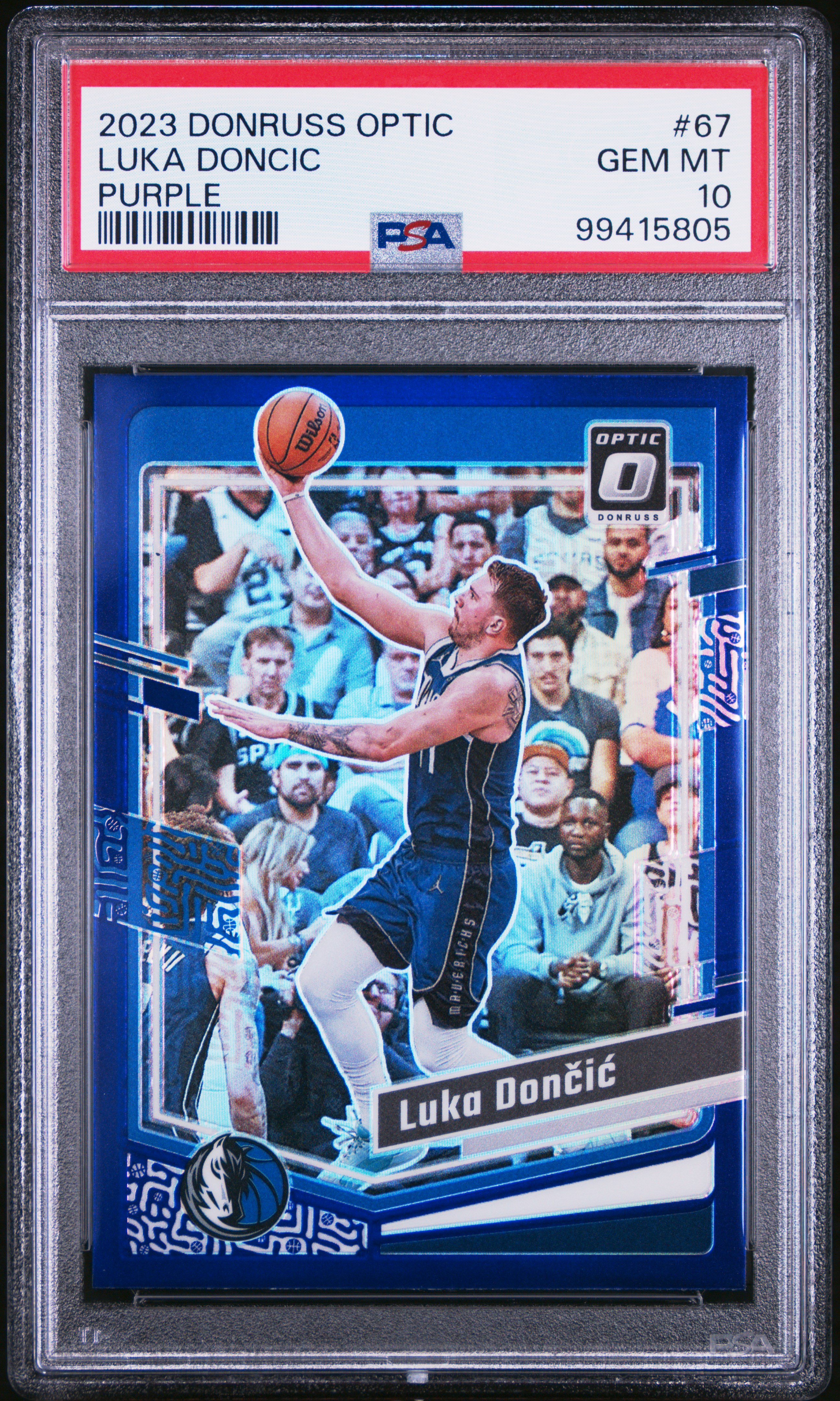 2023 Panini Donruss Optic Luka Doncic #67 (Purple) Gem Mt 10 front