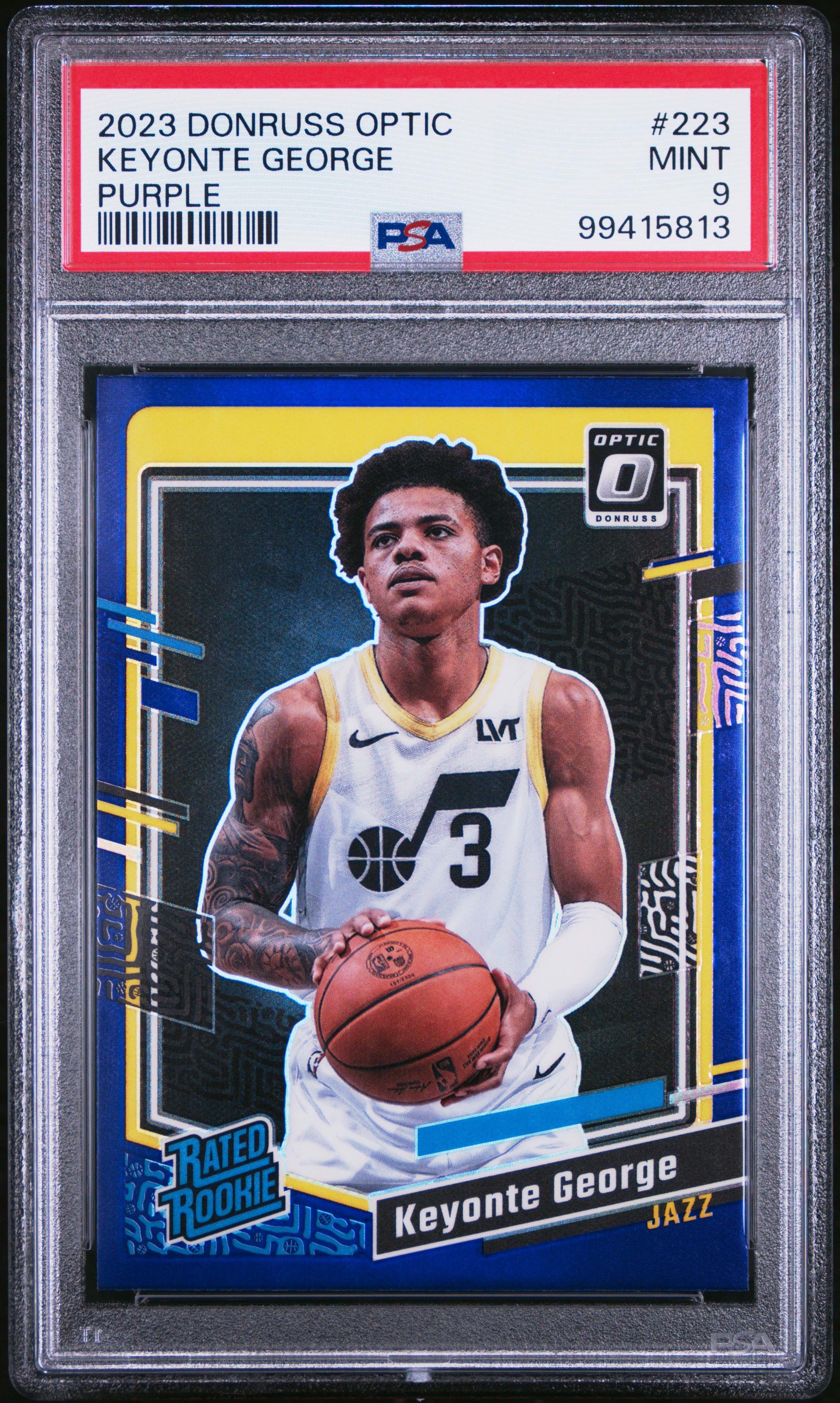 2023 Panini Donruss Optic Keyonte George #223 (Purple) Mint 9 front