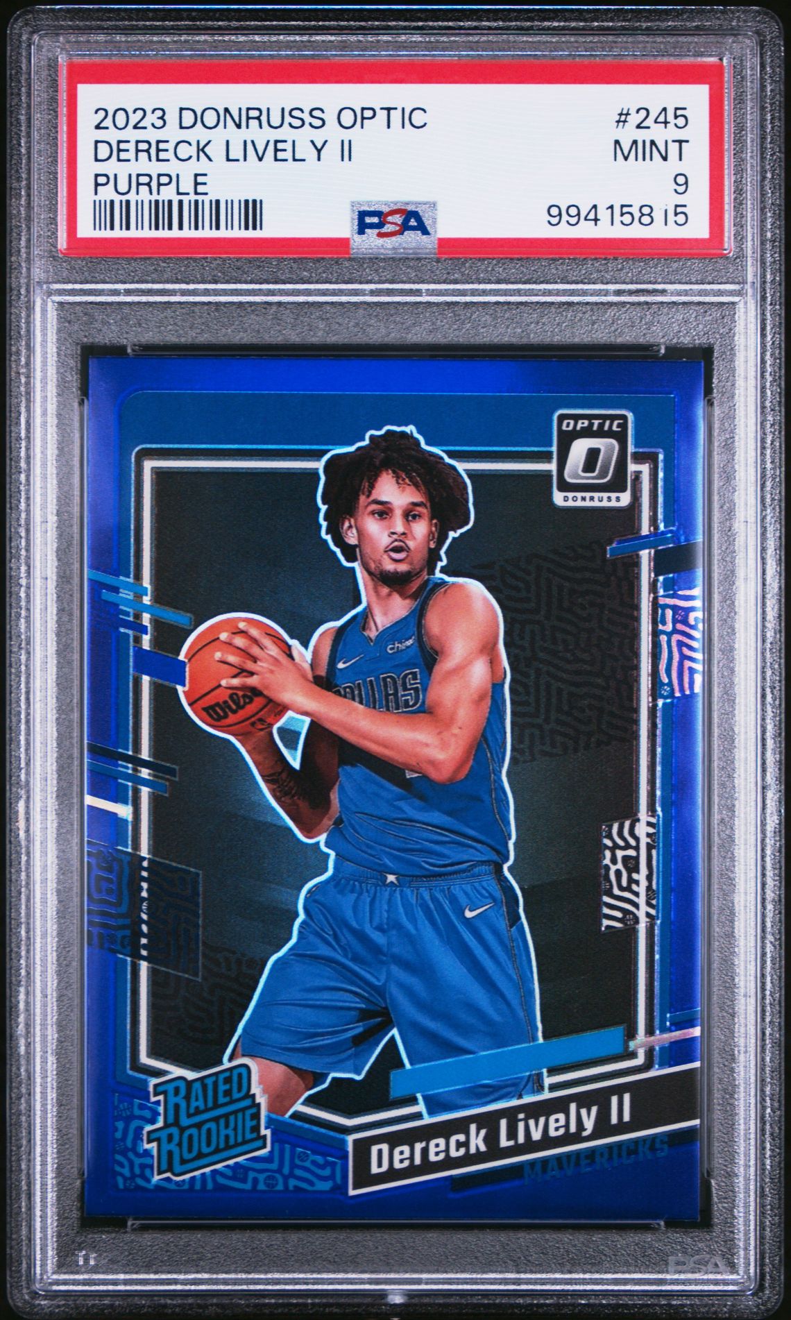 2023 Panini Donruss Optic Dereck Lively Ii #245 (Purple) Mint 9 front