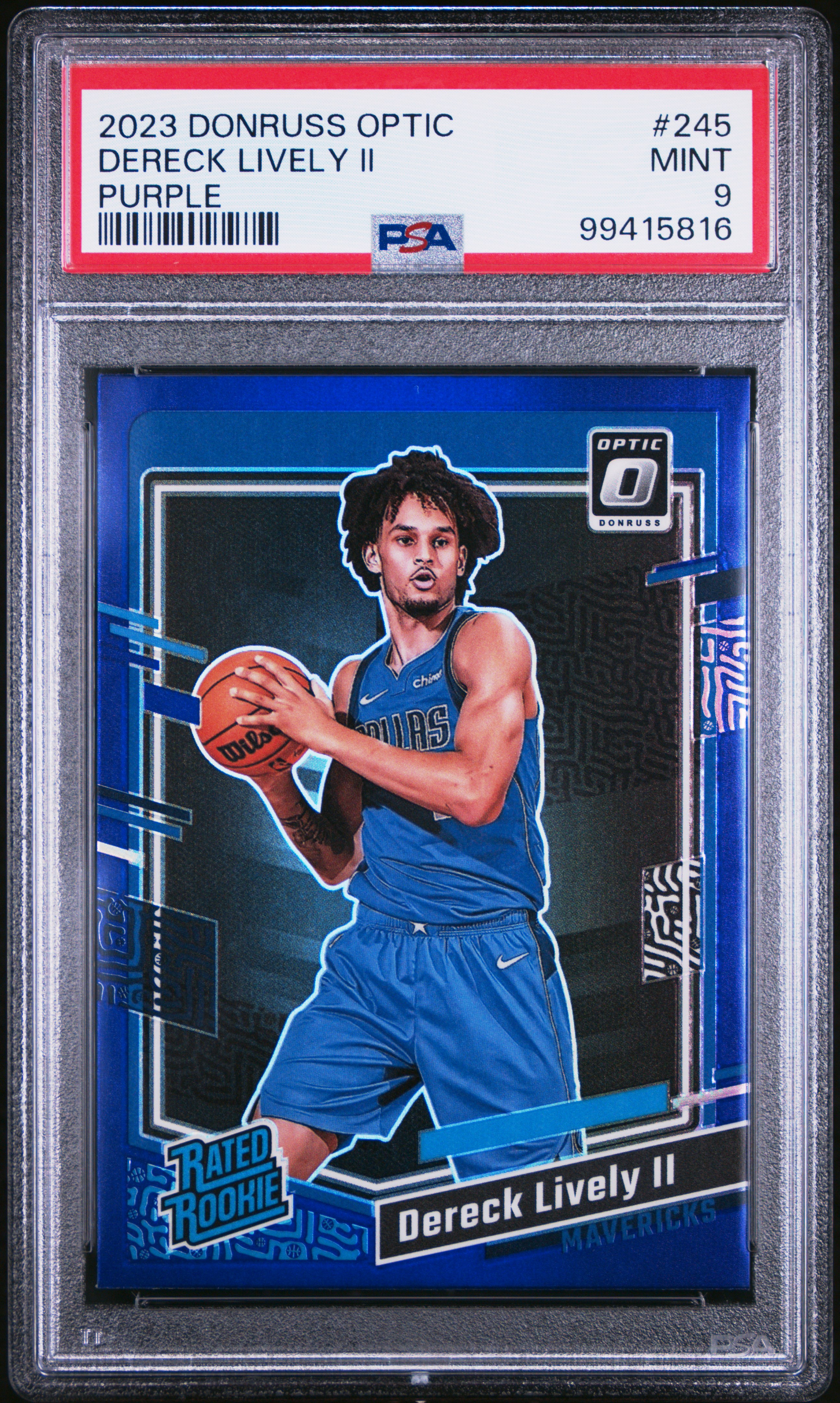 2023 Panini Donruss Optic Dereck Lively Ii #245 (Purple) Mint 9 front