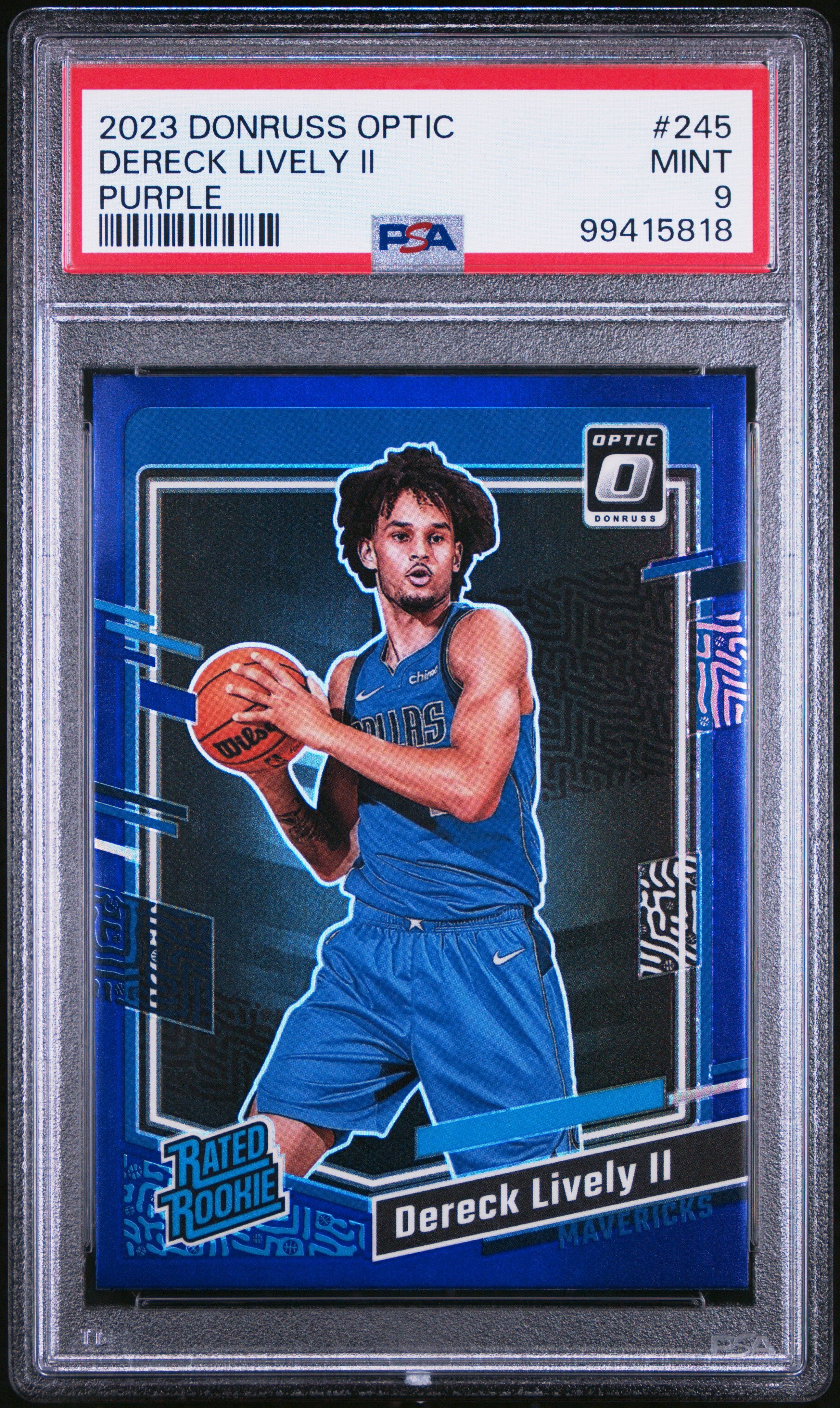 2023 Panini Donruss Optic Dereck Lively Ii #245 (Purple) Mint 9 front