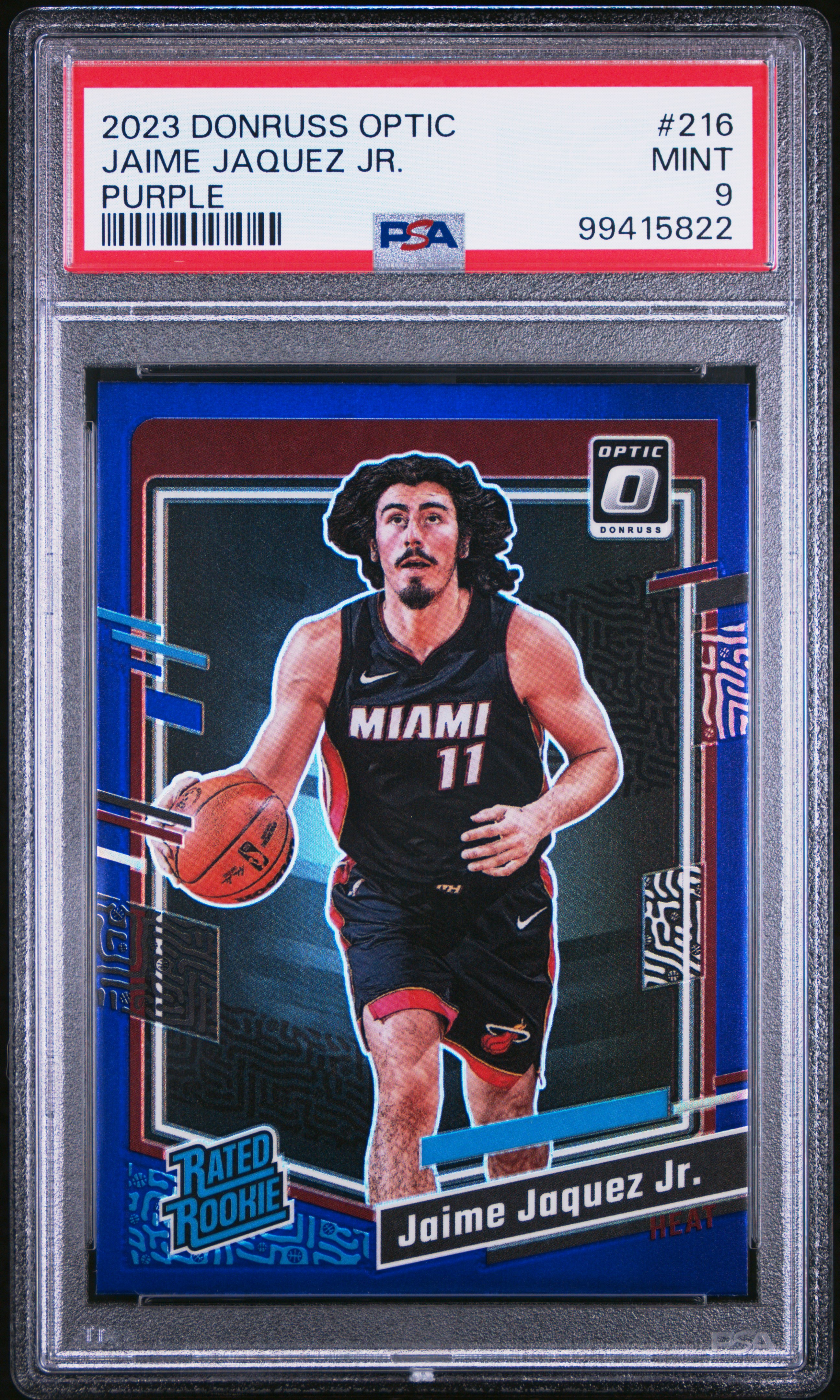 2023 Panini Donruss Optic Jaime Jaquez Jr. #216 (Purple) Mint 9 front