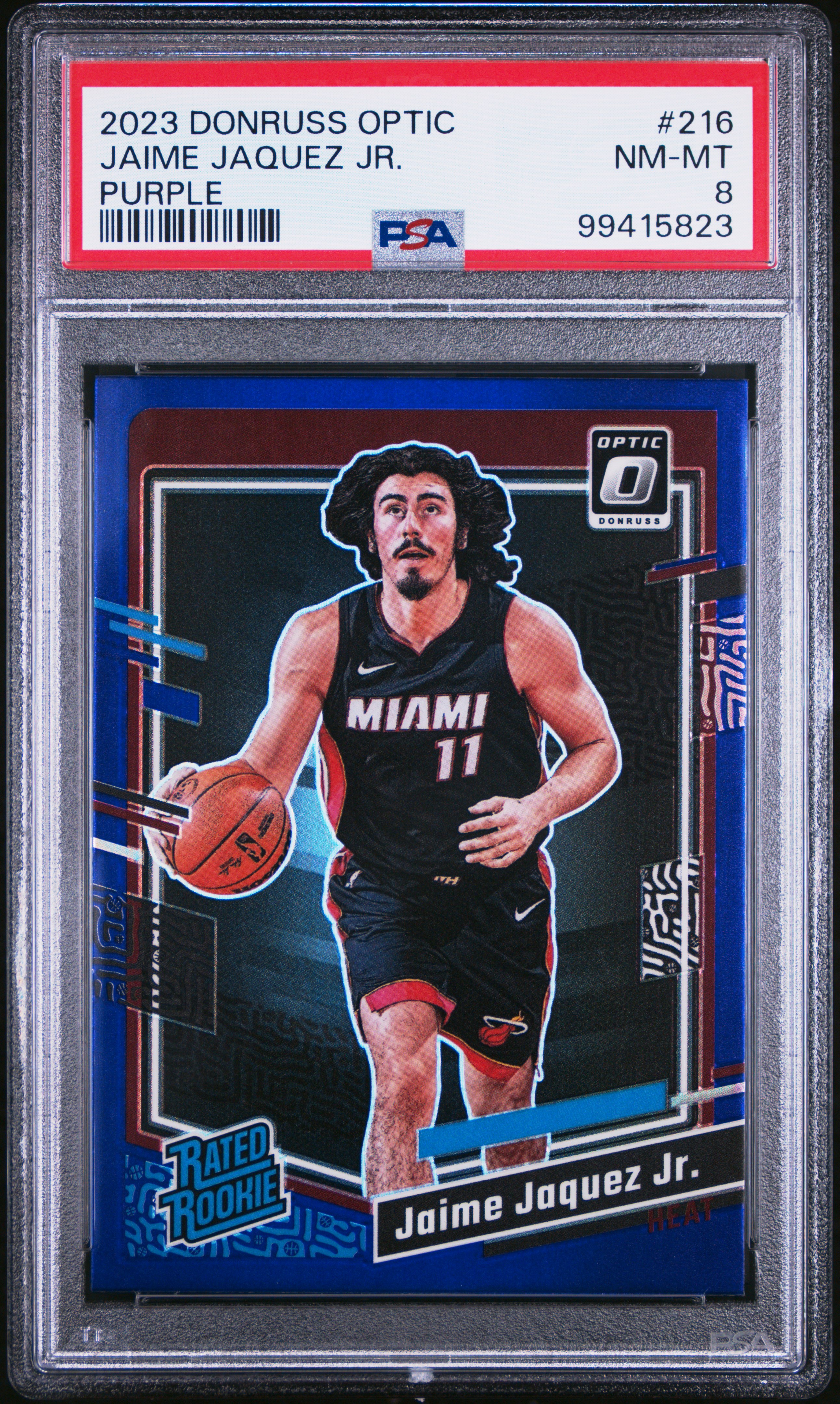 2023 Panini Donruss Optic Jaime Jaquez Jr. #216 (Purple) Nm-Mt 8 front