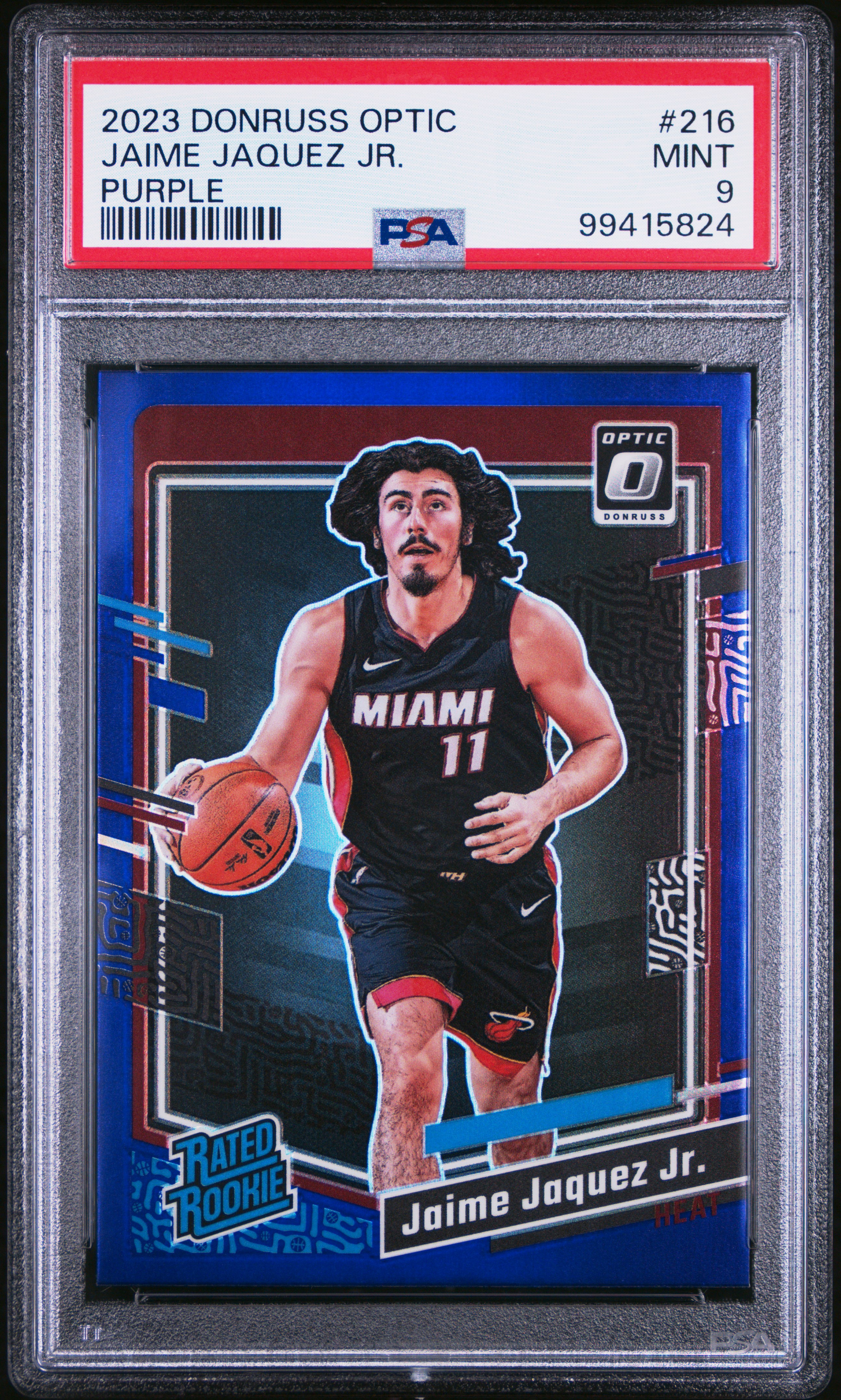 2023 Panini Donruss Optic Jaime Jaquez Jr. #216 (Purple) Mint 9 front