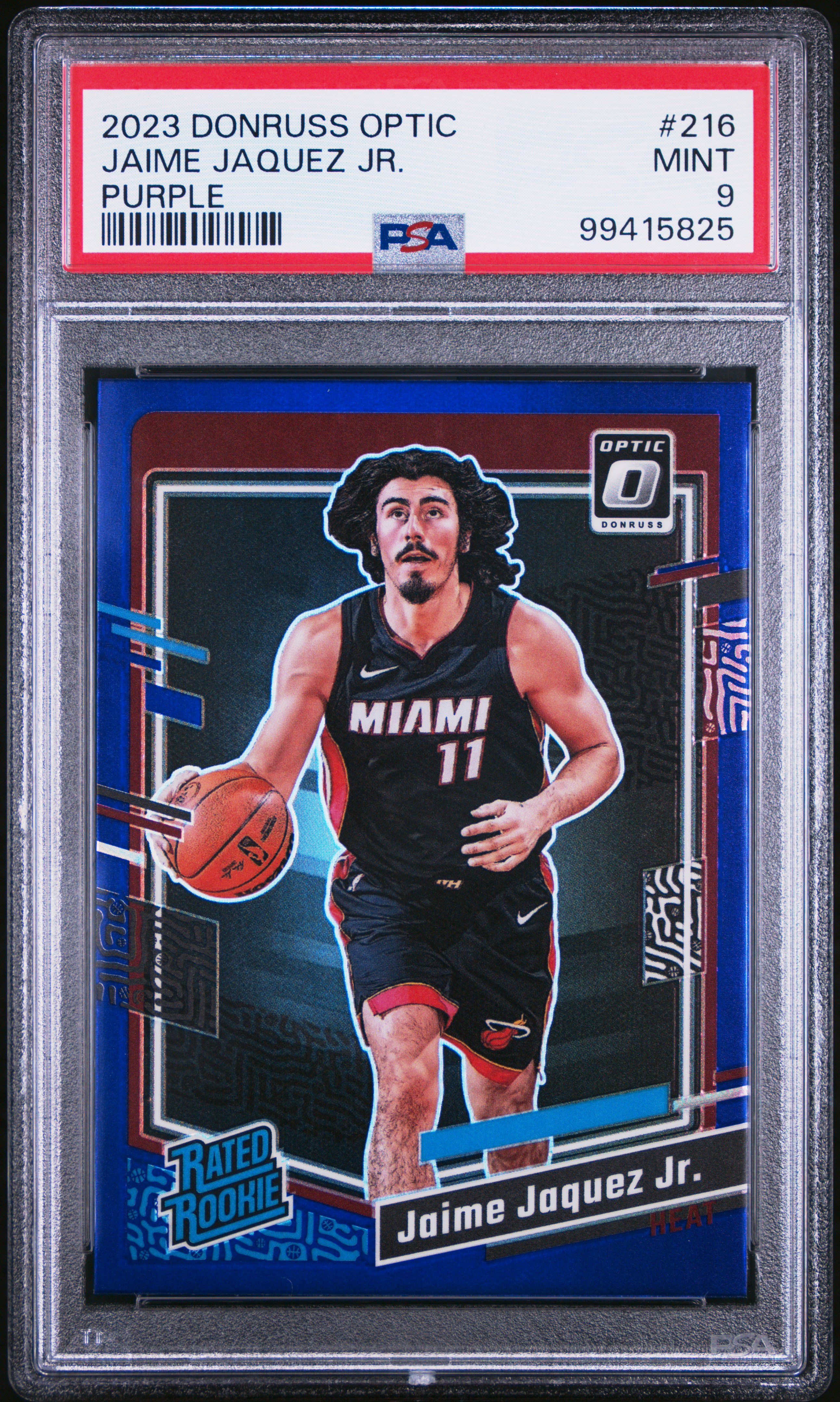 2023 Panini Donruss Optic Jaime Jaquez Jr. #216 (Purple) Mint 9 front