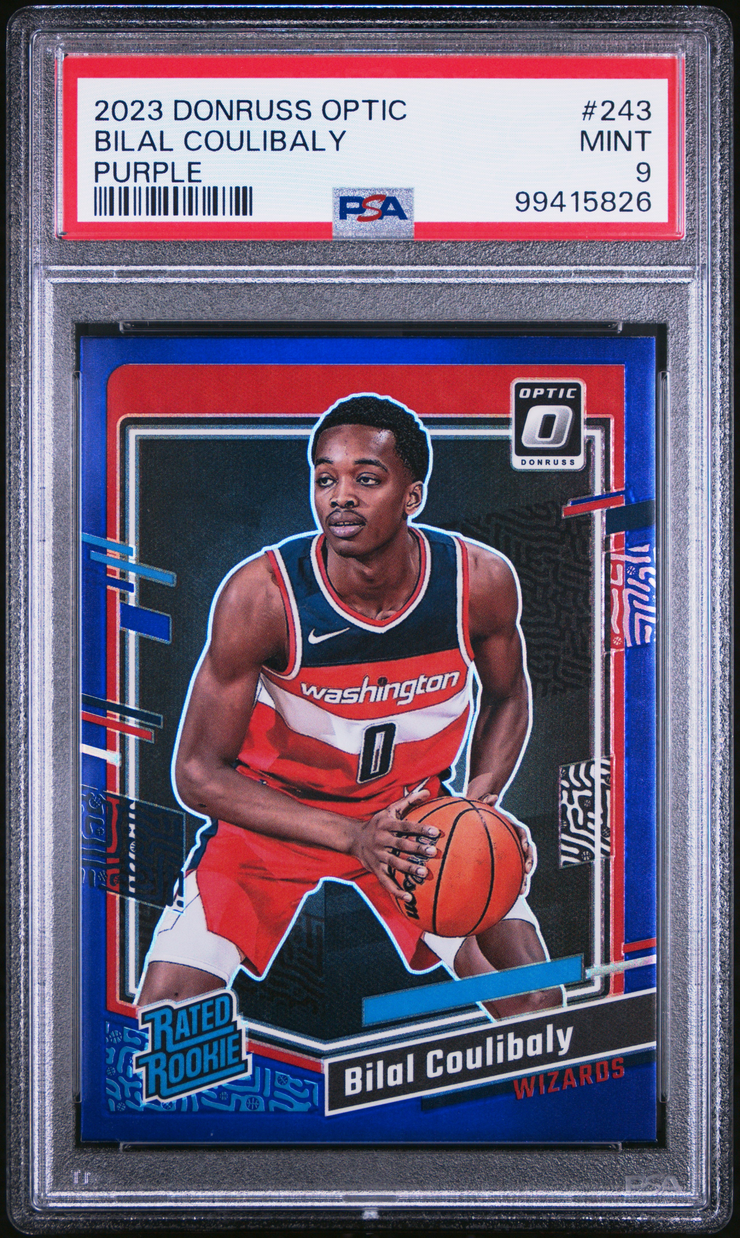 2023 Panini Donruss Optic Bilal Coulibaly #243 (Purple) Mint 9 front