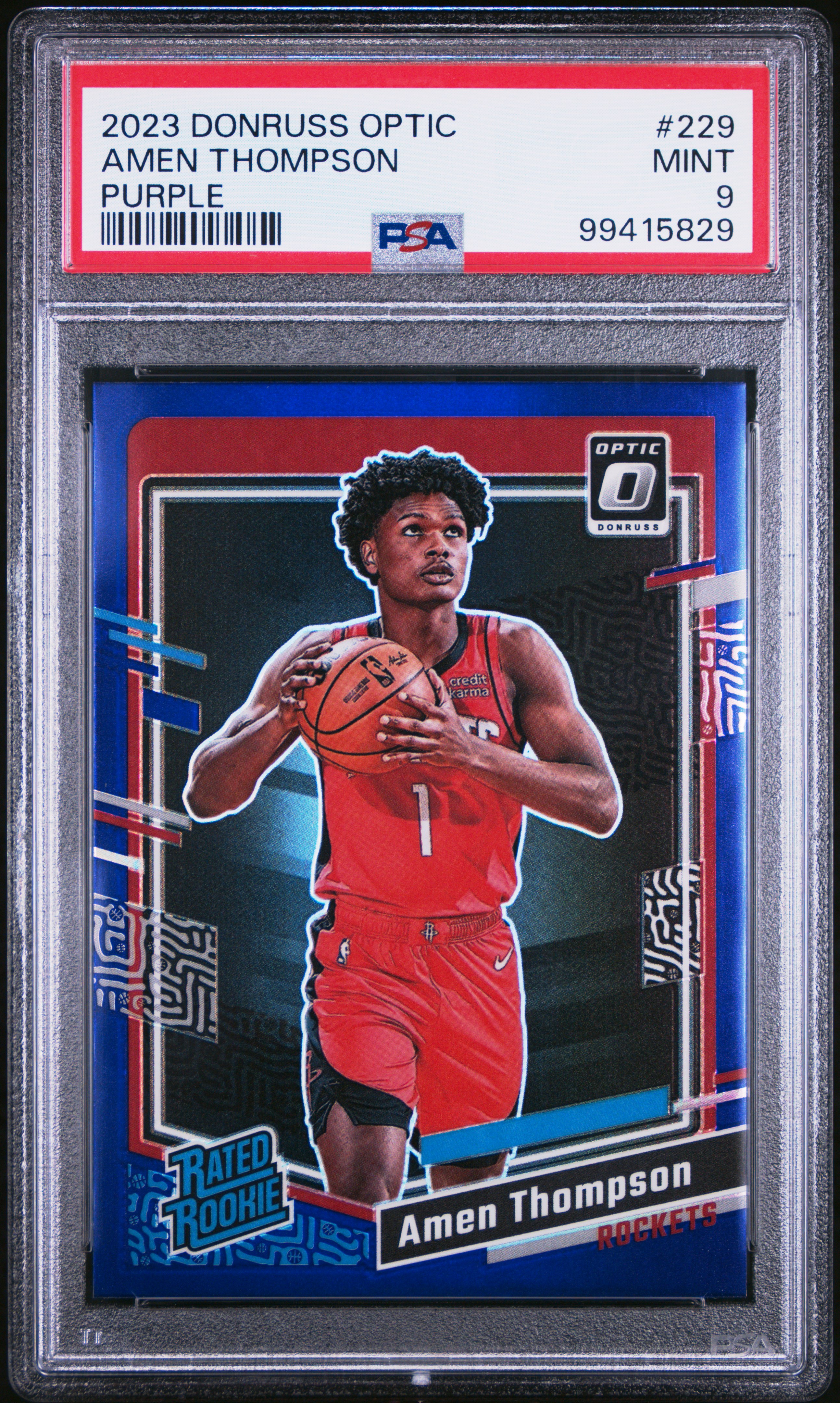 2023 Panini Donruss Optic Amen Thompson #229 (Purple) Mint 9 front