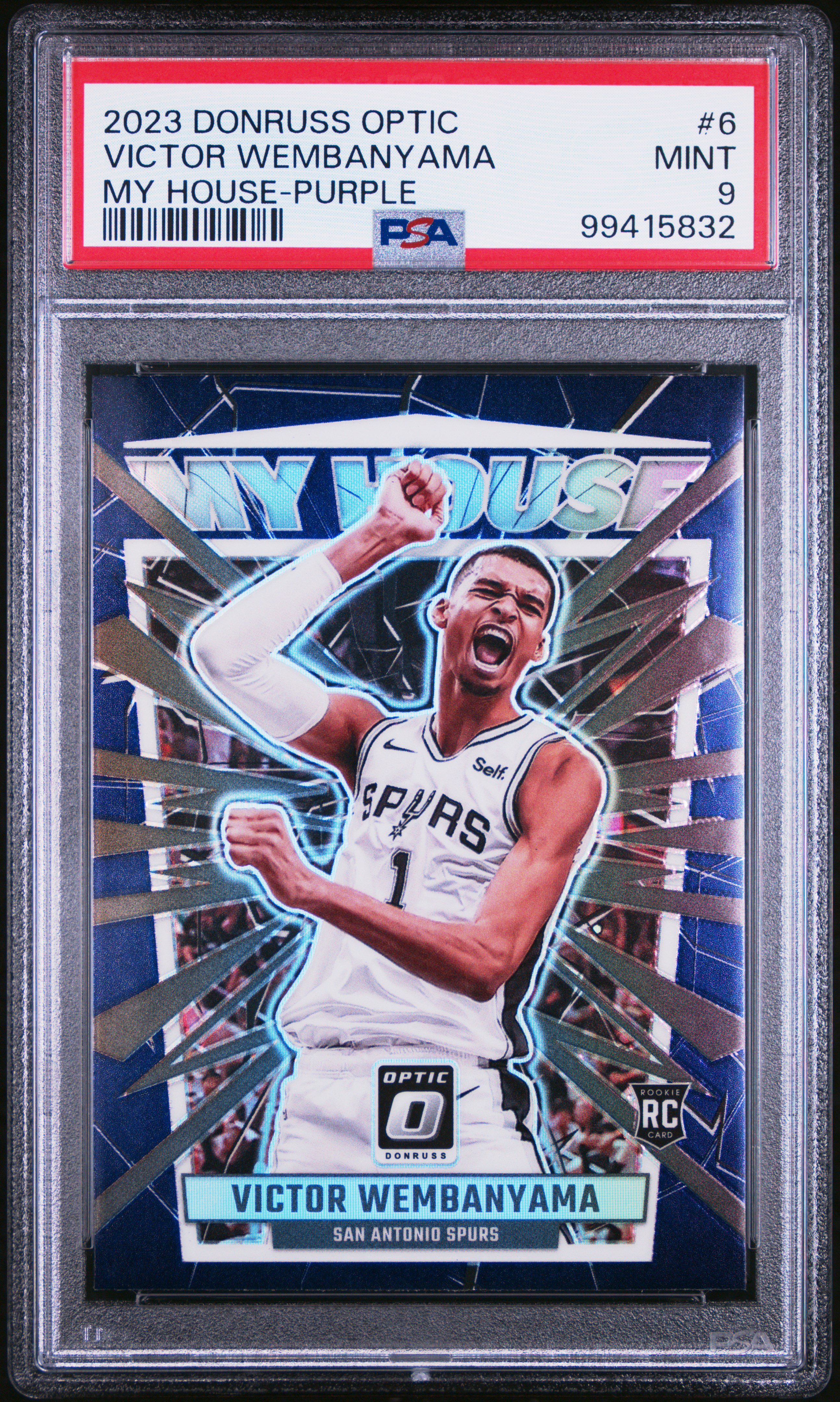 2023 Panini Donruss Optic My House Victor Wembanyama #6 (My House-Purple) Mint 9 front