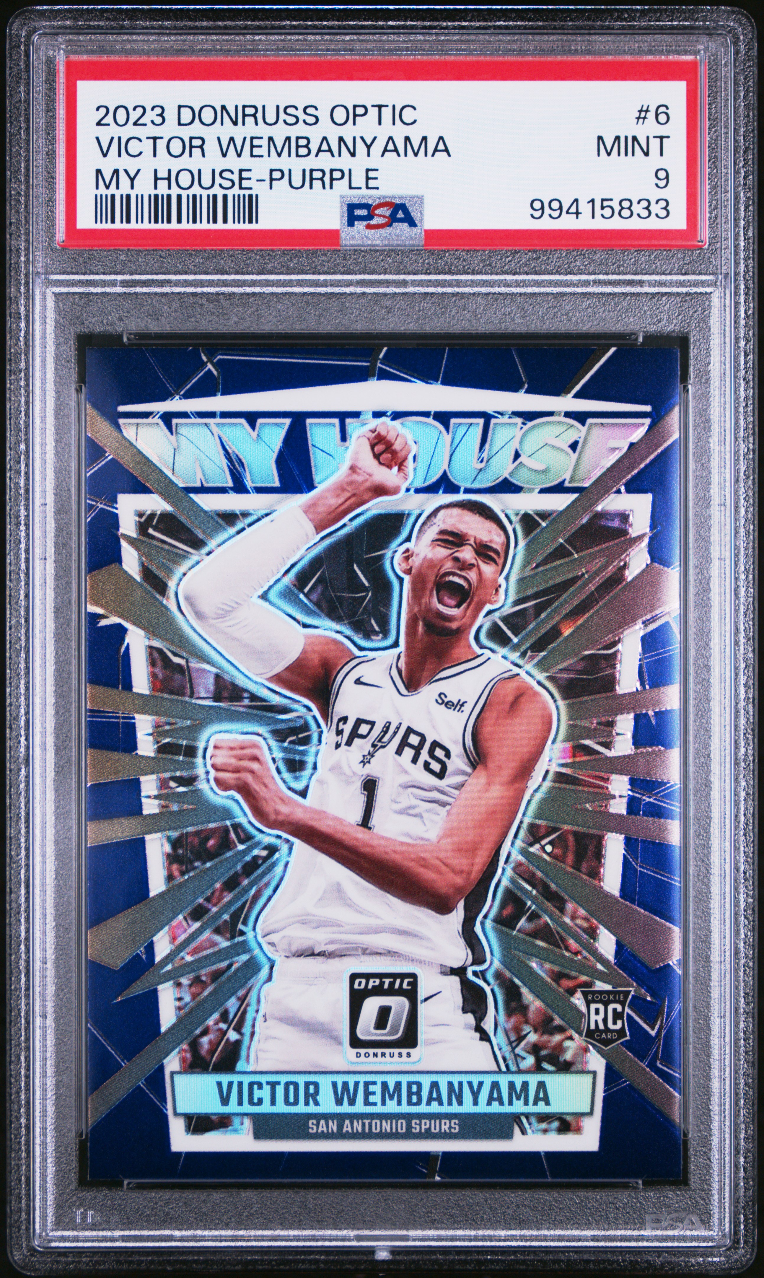 2023 Panini Donruss Optic My House Victor Wembanyama #6 (My House-Purple) Mint 9 front