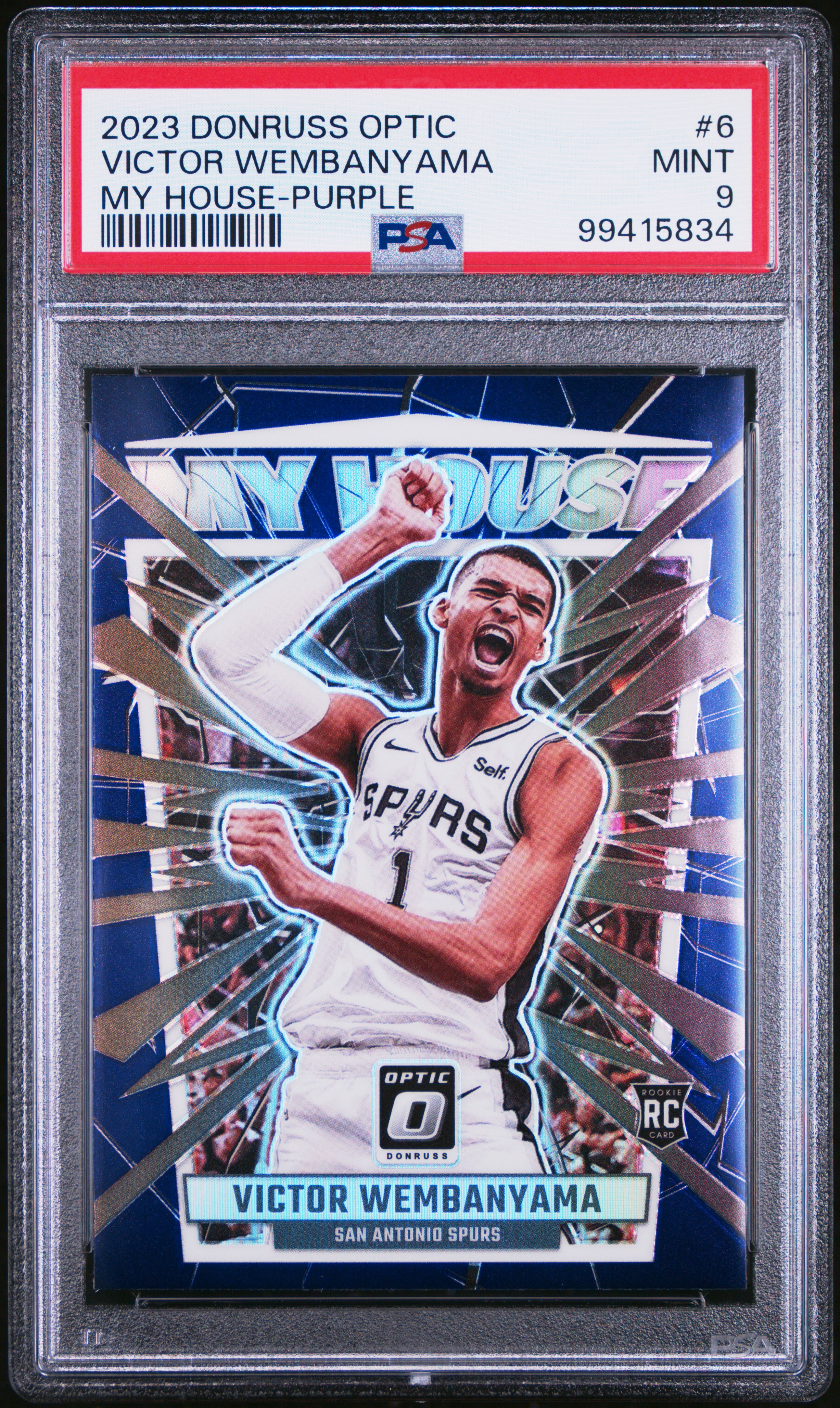 2023 Panini Donruss Optic My House Victor Wembanyama #6 (My House-Purple) Mint 9 front