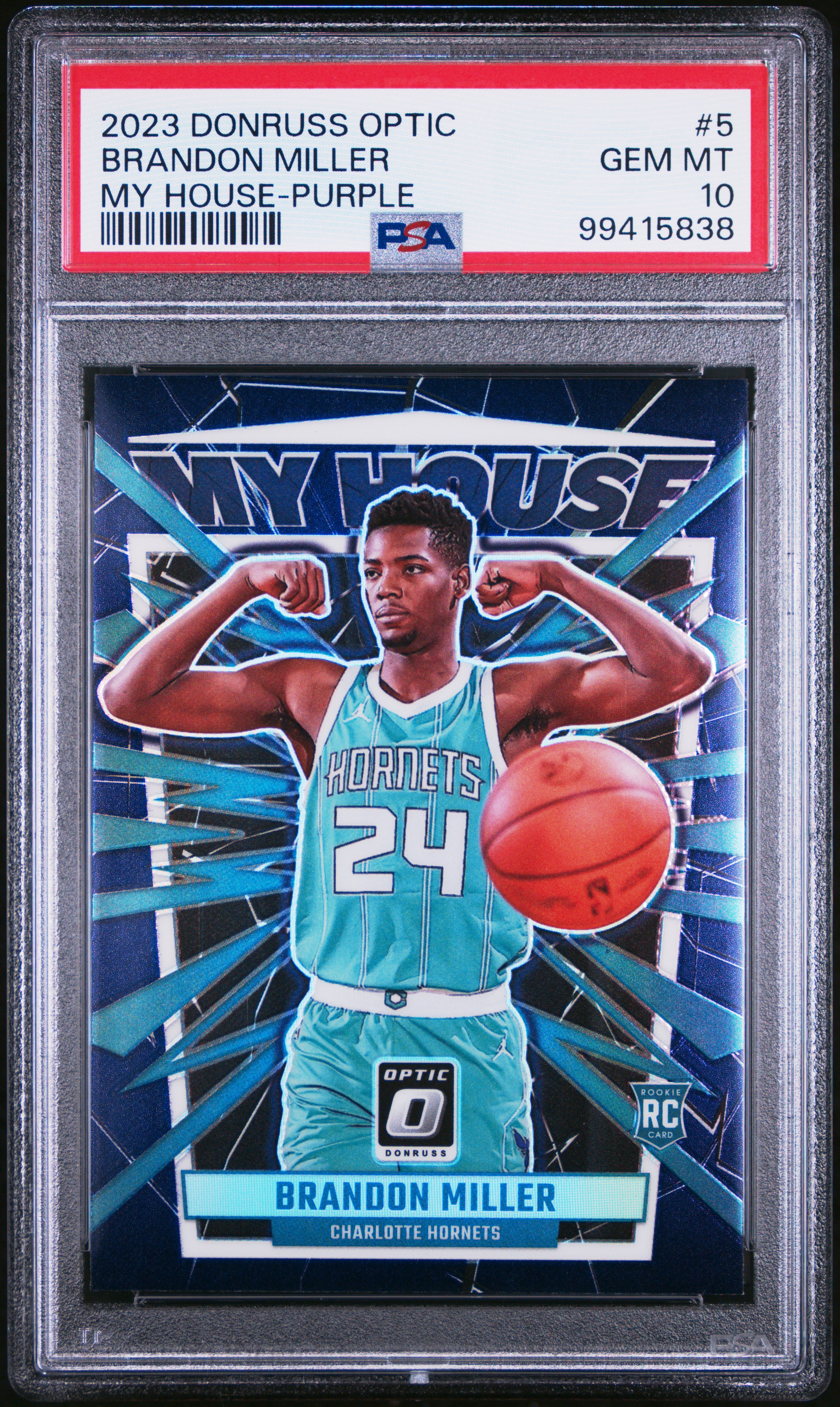 2023 Panini Donruss Optic My House Brandon Miller #5 (My House-Purple) Gem Mt 10 front