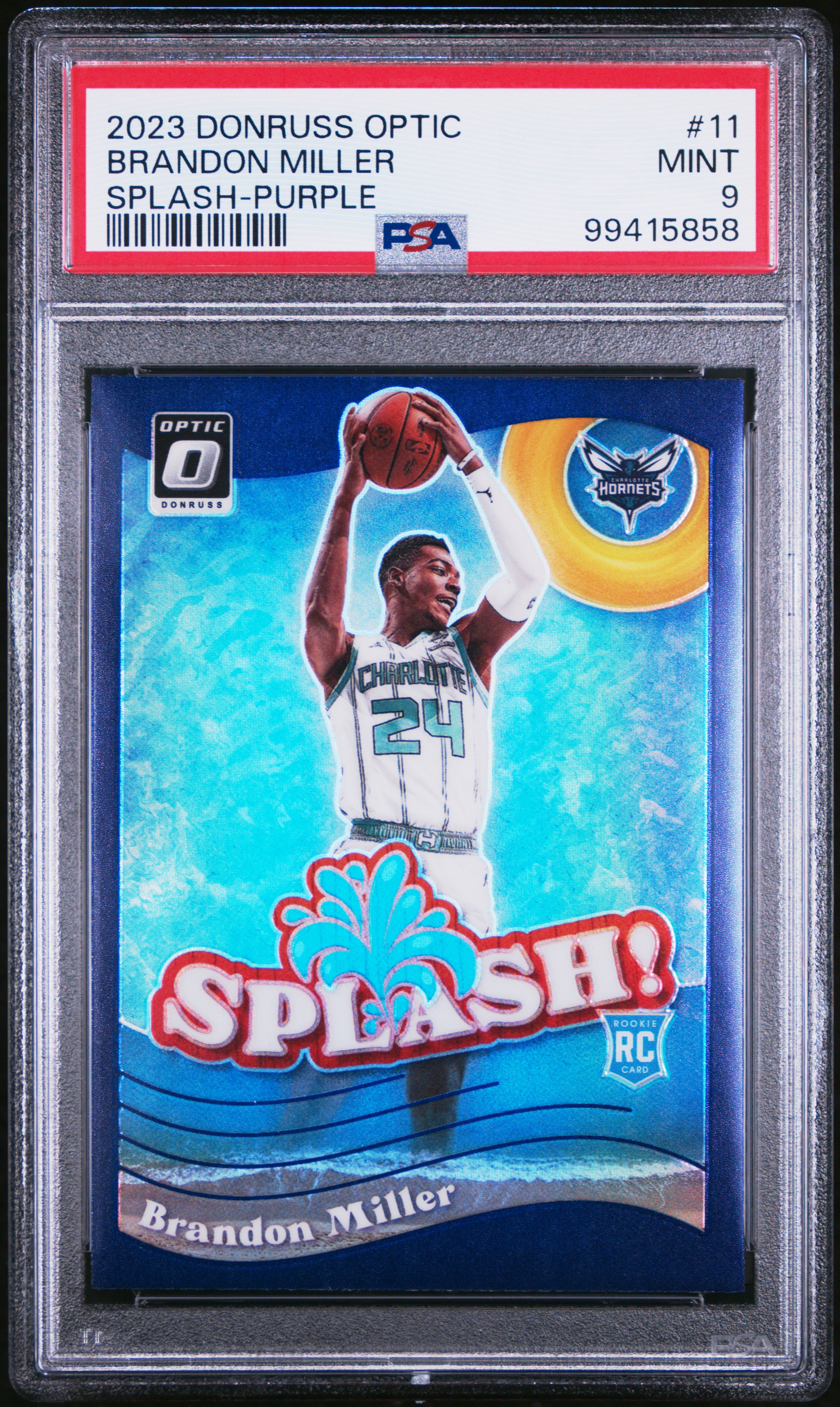 2023 Panini Donruss Optic Splash Brandon Miller #11 (Splash-Purple) Mint 9 front