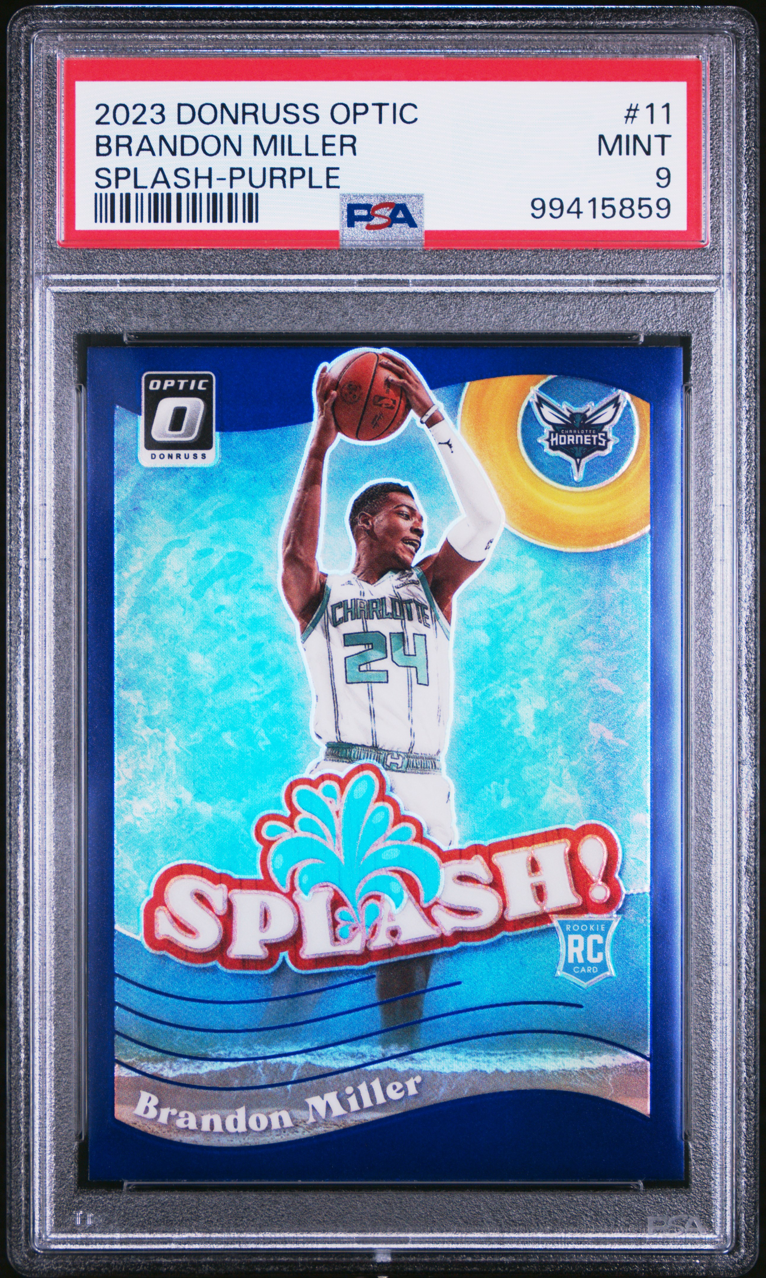 2023 Panini Donruss Optic Splash Brandon Miller #11 (Splash-Purple) Mint 9 front