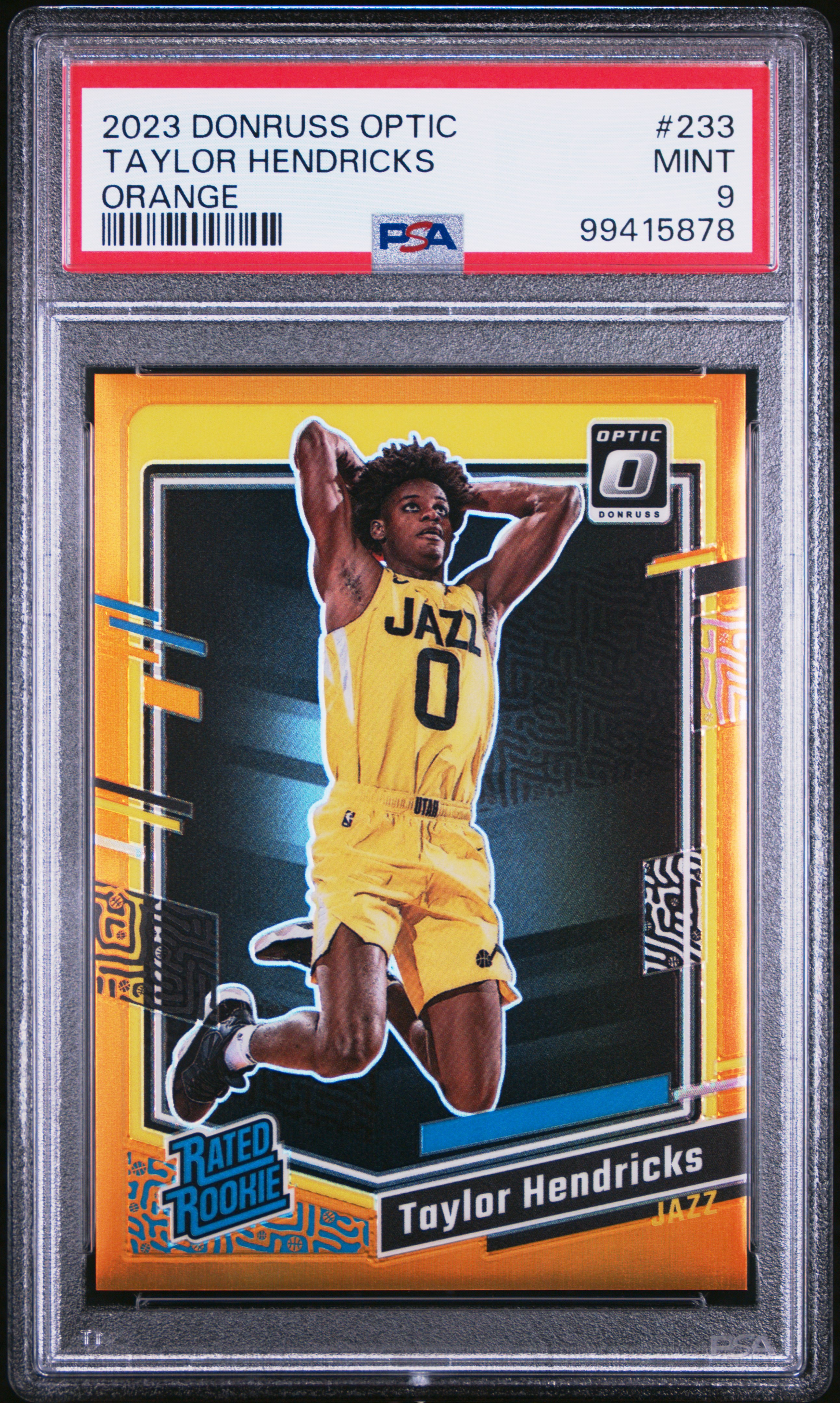 2023 Panini Donruss Optic Taylor Hendricks #233 (Orange) Mint 9 front