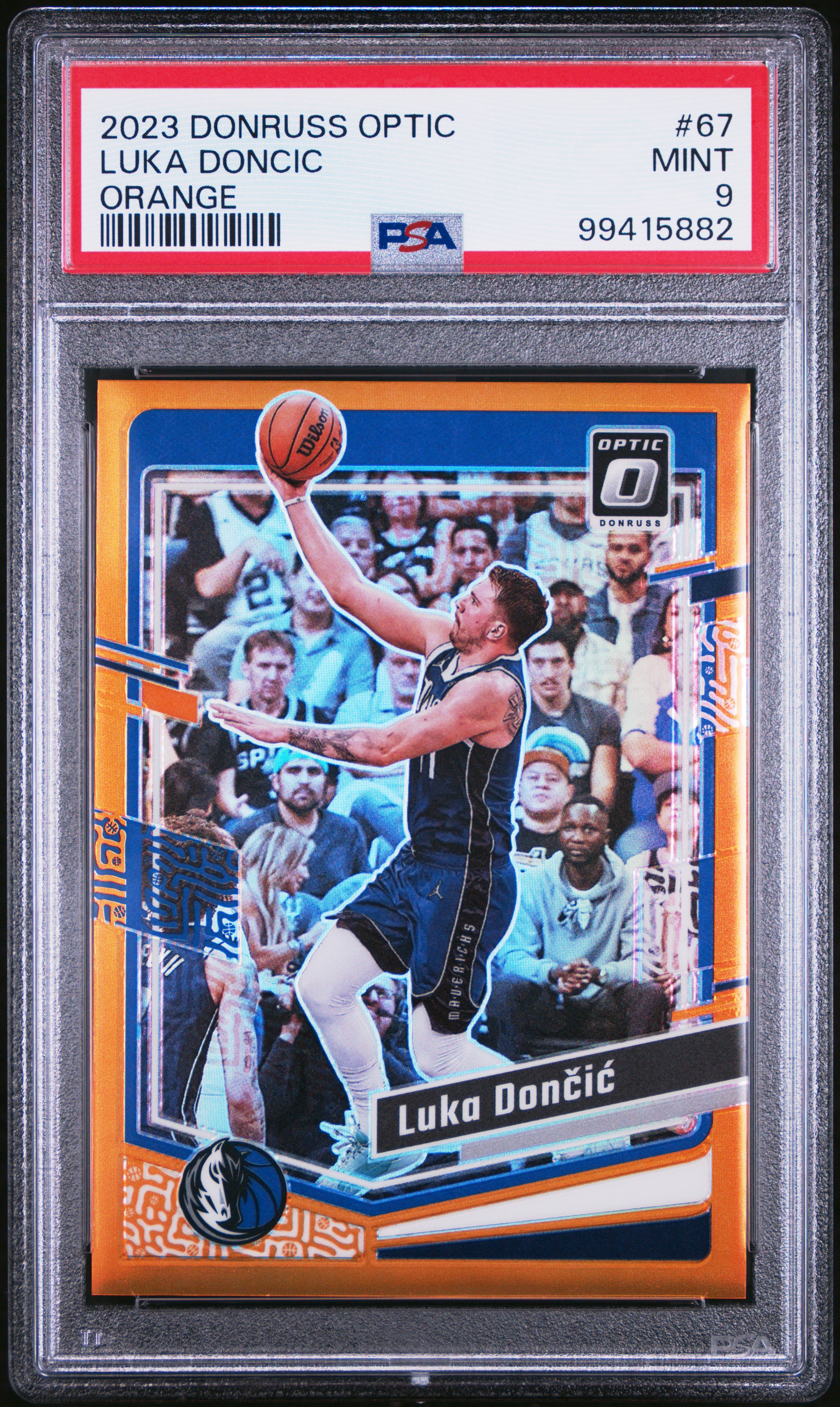 2023 Panini Donruss Optic Luka Doncic #67 (Orange) Mint 9 front
