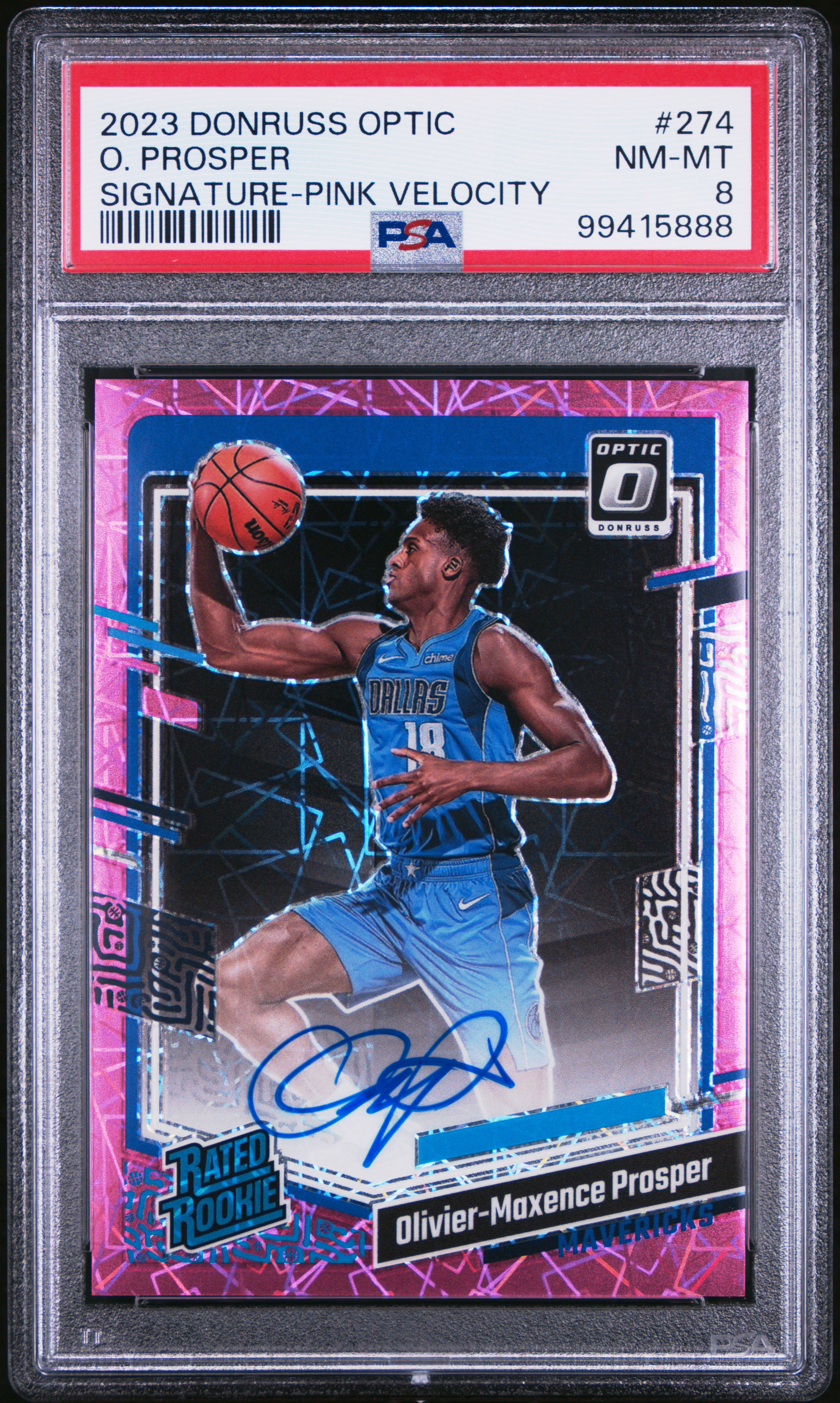 2023 Panini Donruss Optic O. Prosper #274 (Signature-Pink Velocity) Nm-Mt 8 front