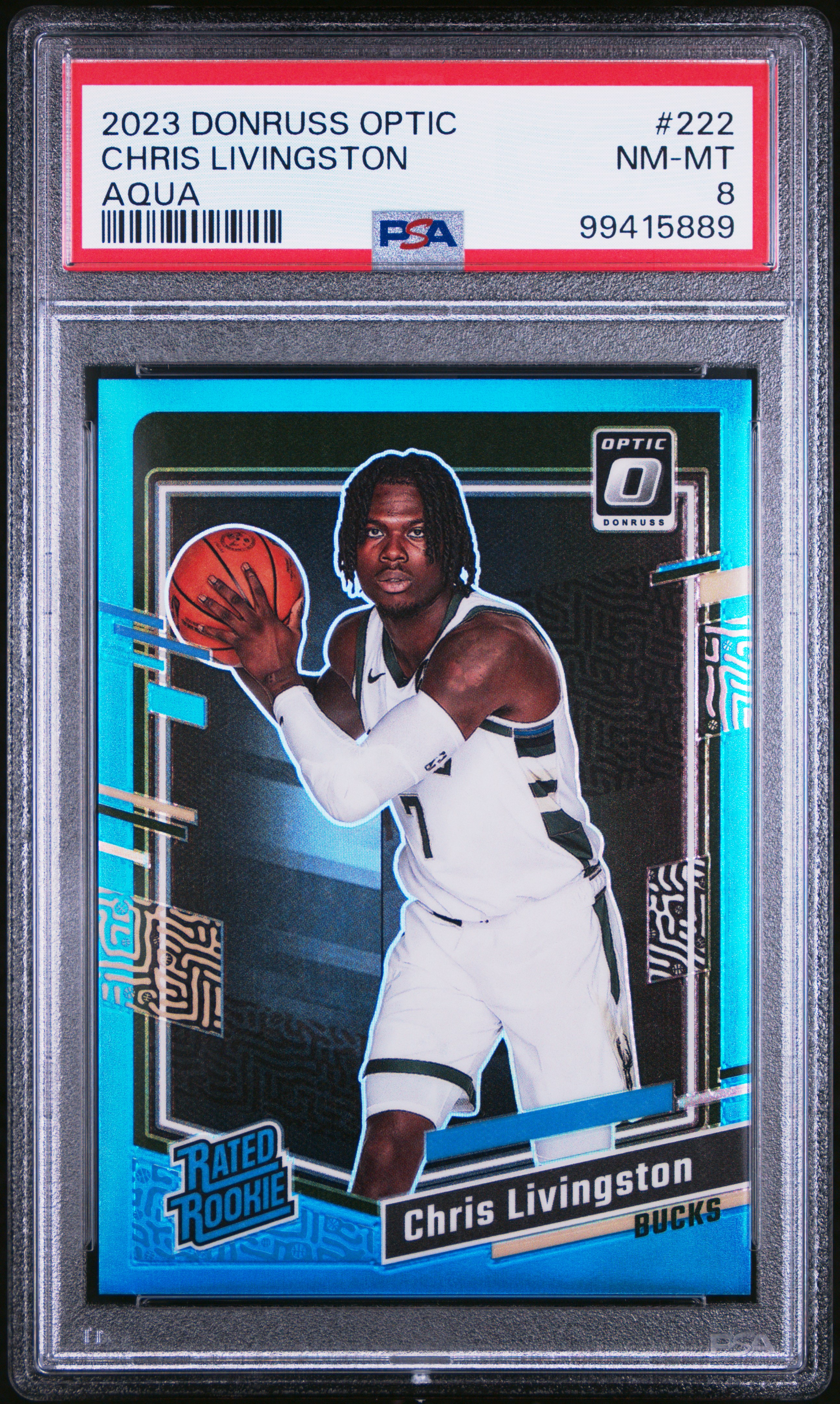 2023 Panini Donruss Optic Chris Livingston #222 (Aqua) Nm-Mt 8 front