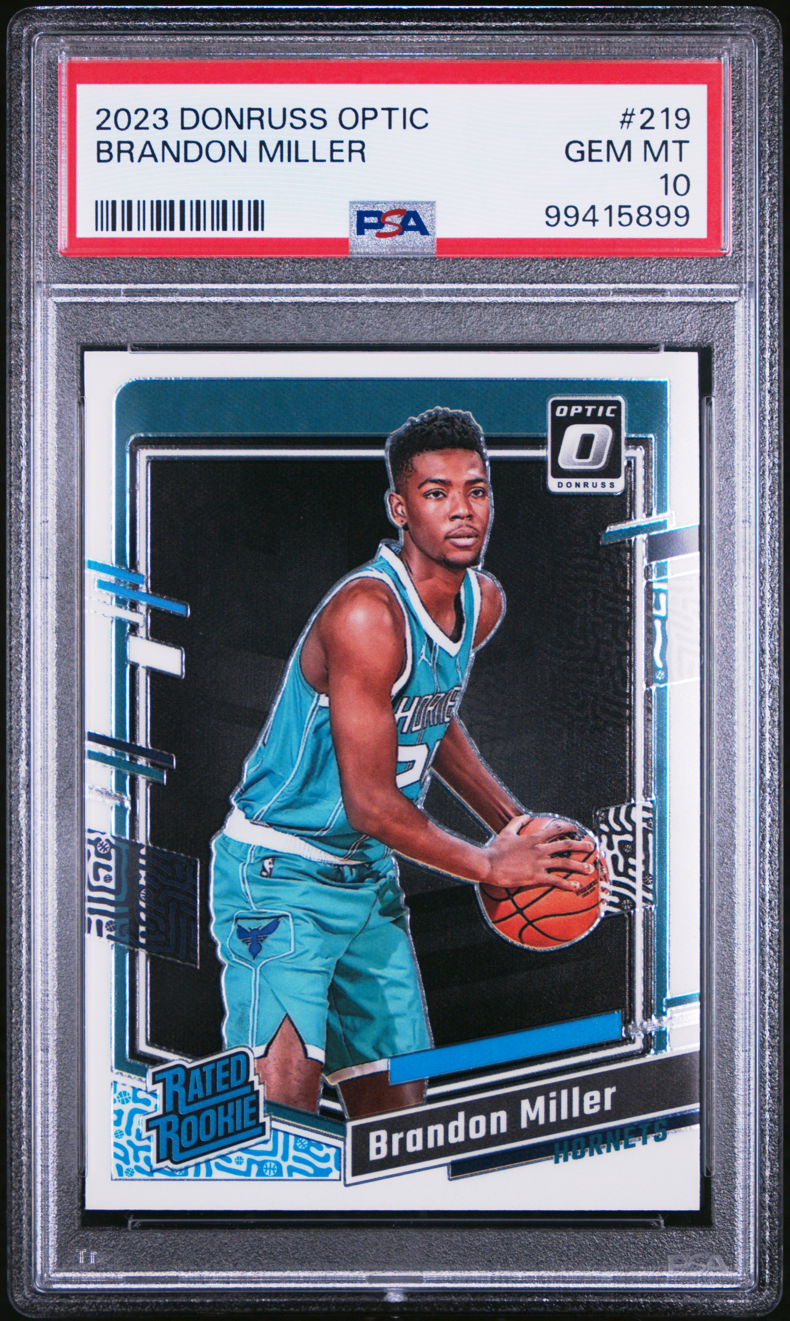 2023 Panini Donruss Optic Brandon Miller #219 Gem Mt 10 front