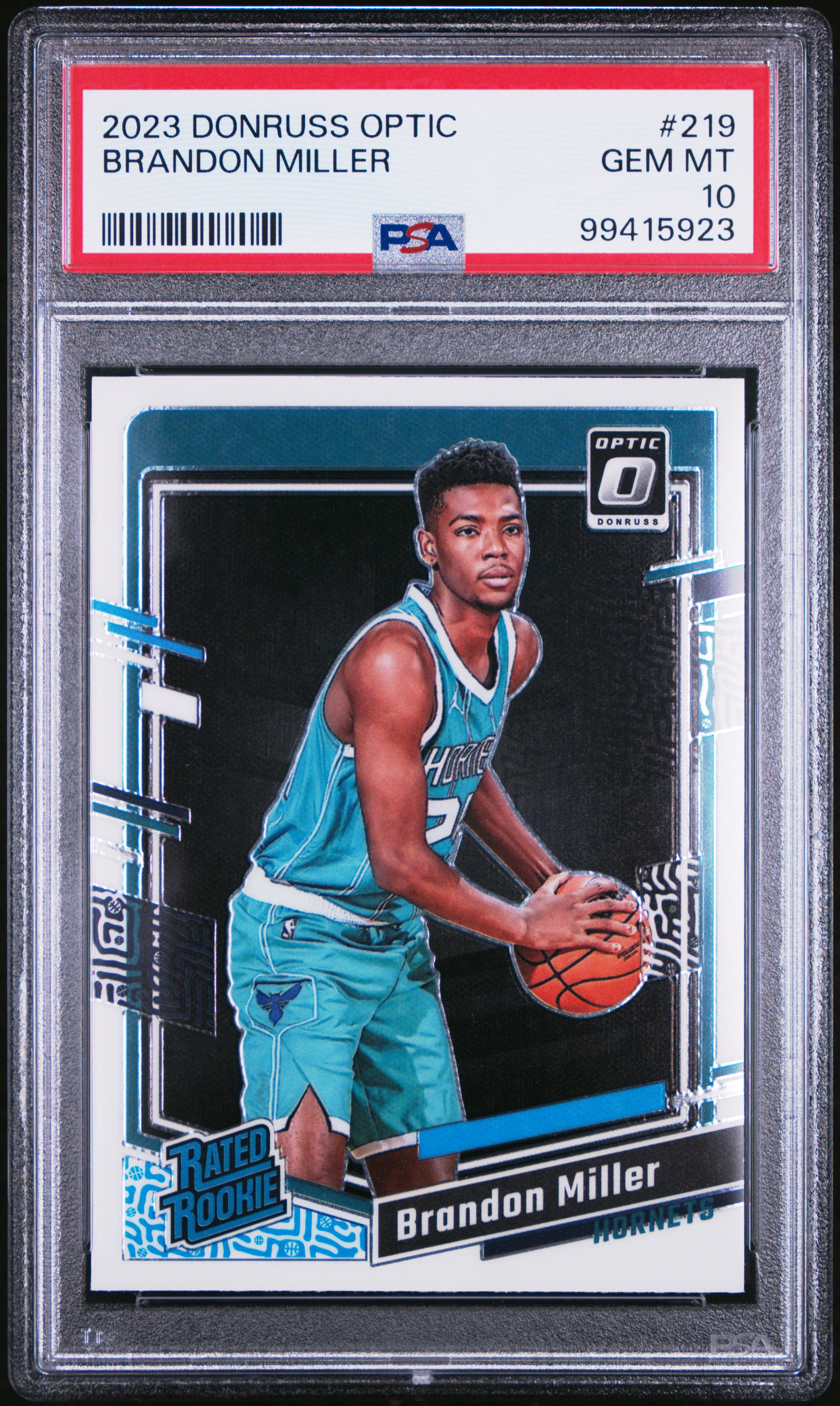 2023 Panini Donruss Optic Brandon Miller #219 Gem Mt 10 front