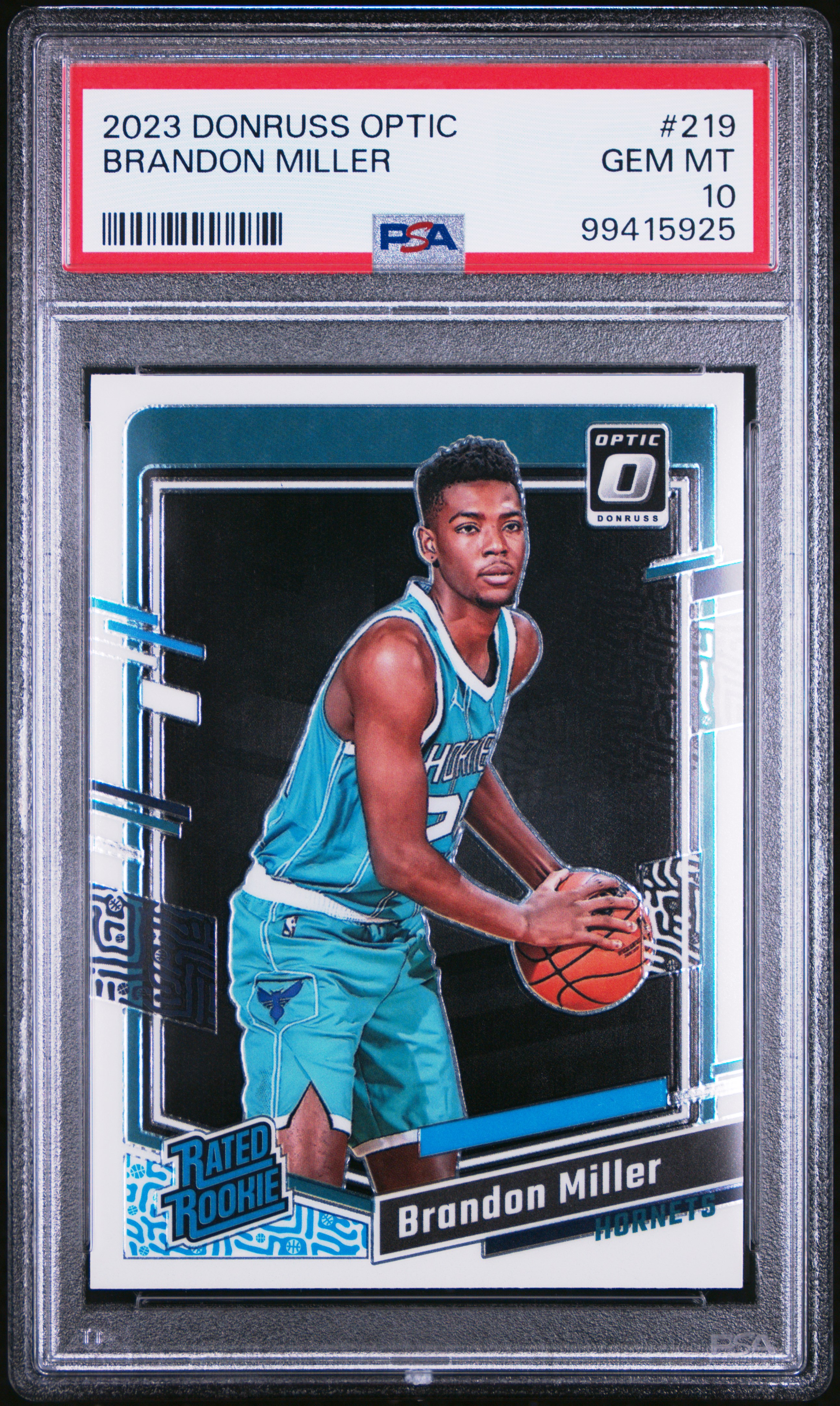 2023 Panini Donruss Optic Brandon Miller #219 Gem Mt 10 front