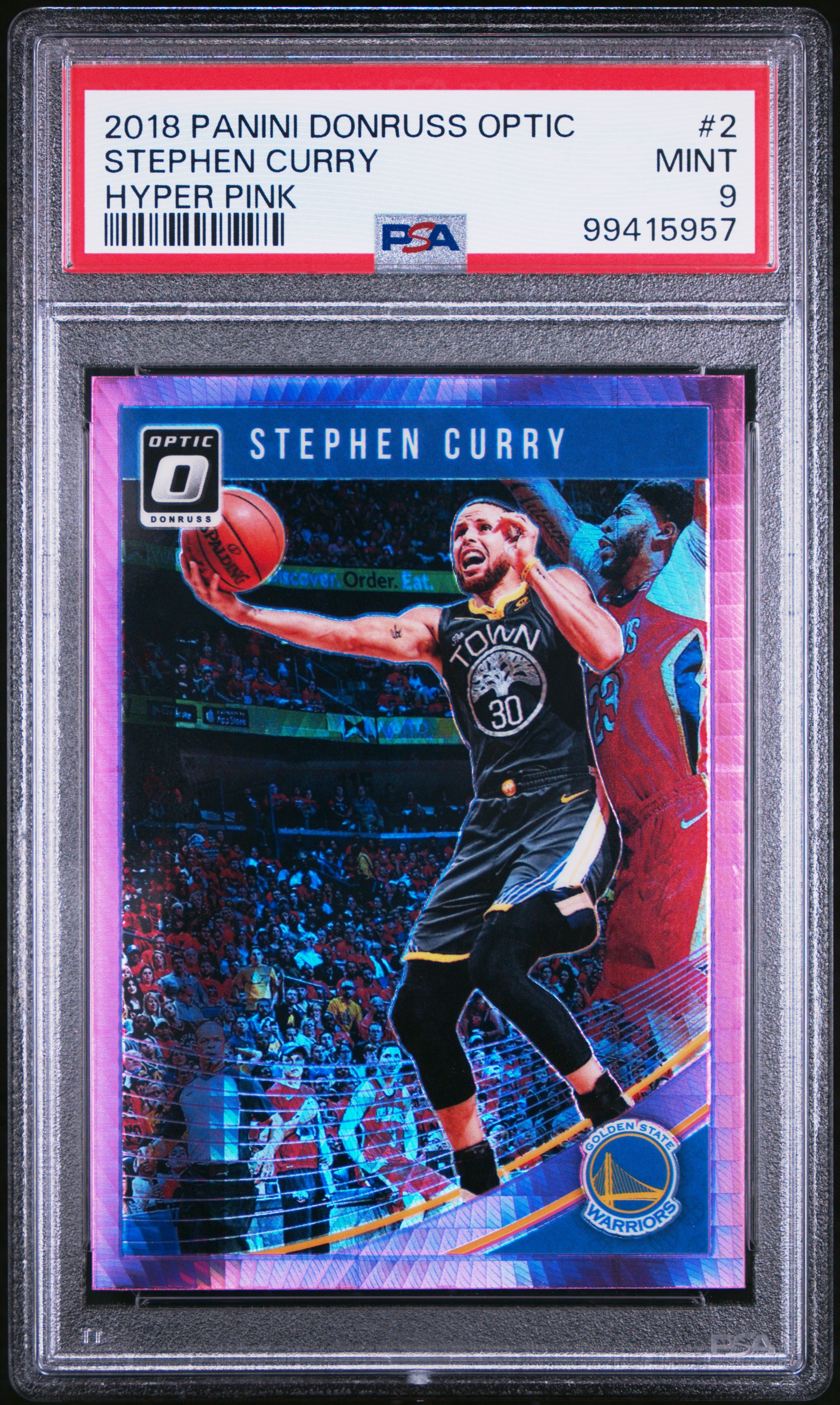 2018 Panini Donruss Optic Stephen Curry #2 (Hyper Pink) Mint 9 front