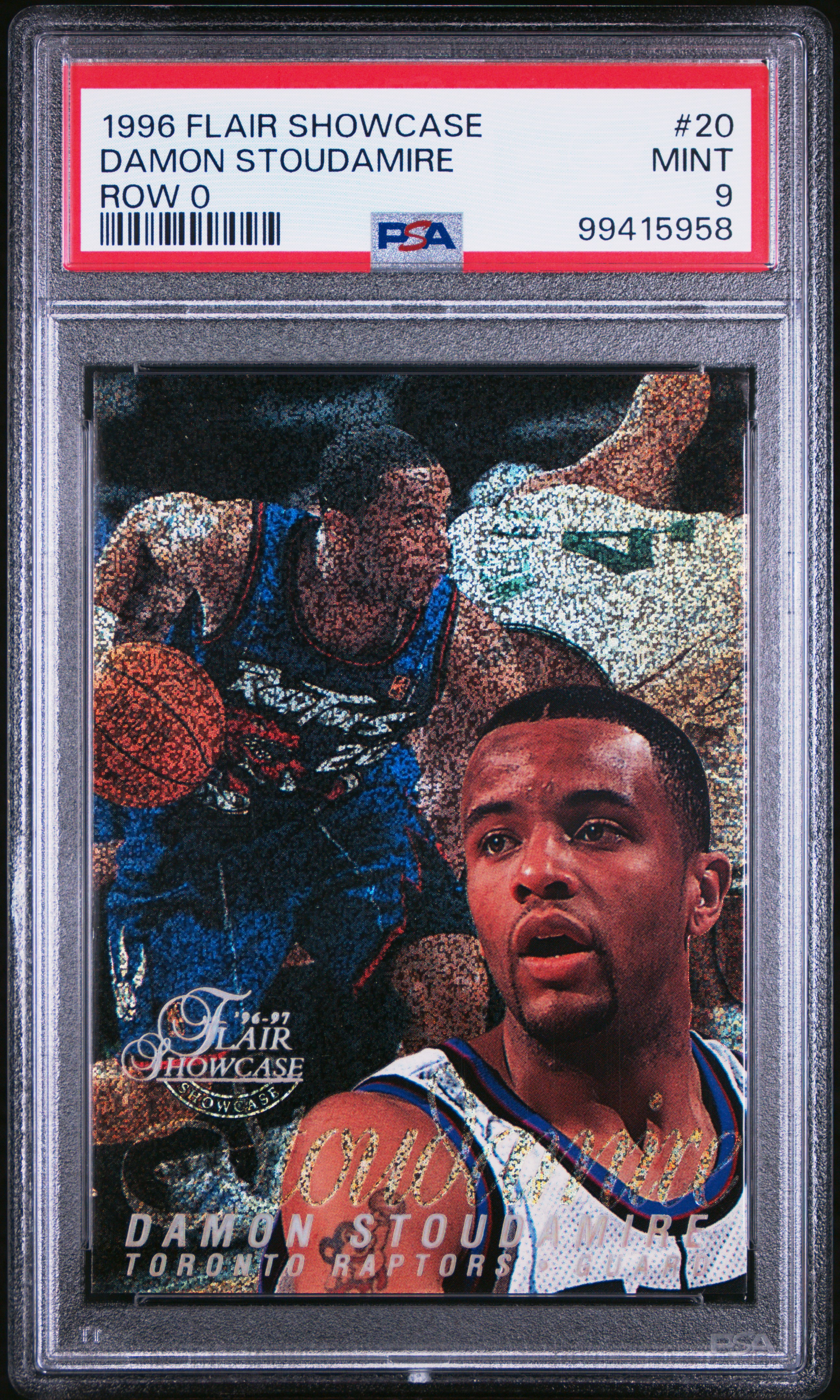 1996 Flair Showcase Damon Stoudamire #20 (Row 0) Mint 9 front