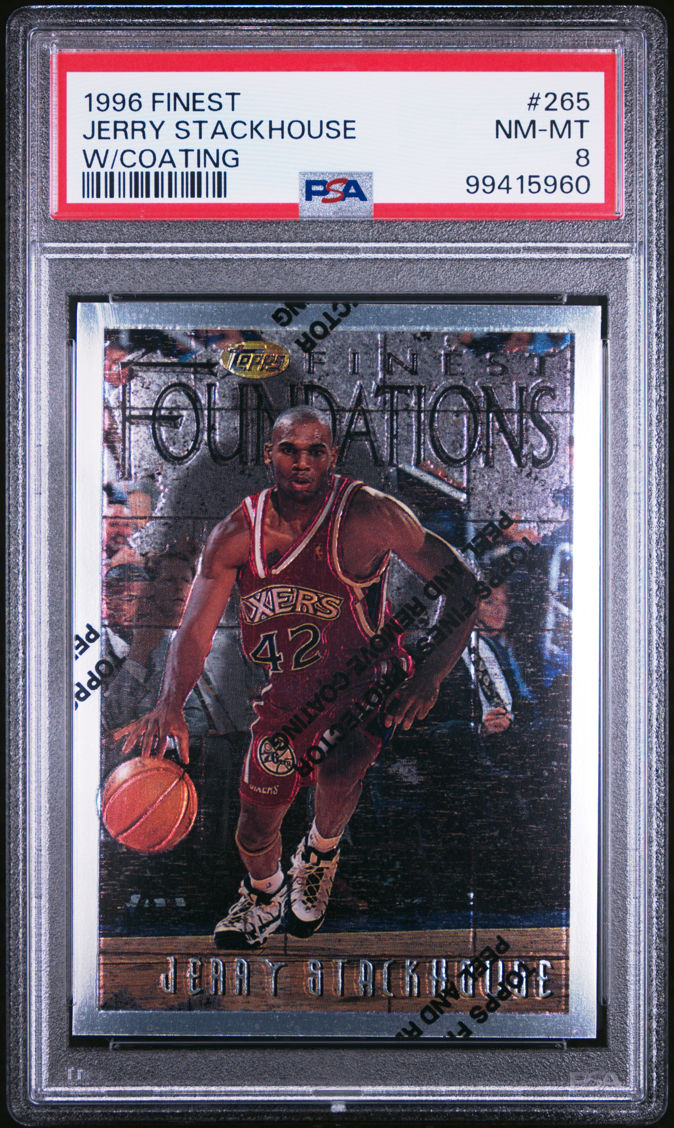 1996 Finest Jerry Stackhouse #265 (W/Coating) Nm-Mt 8 front