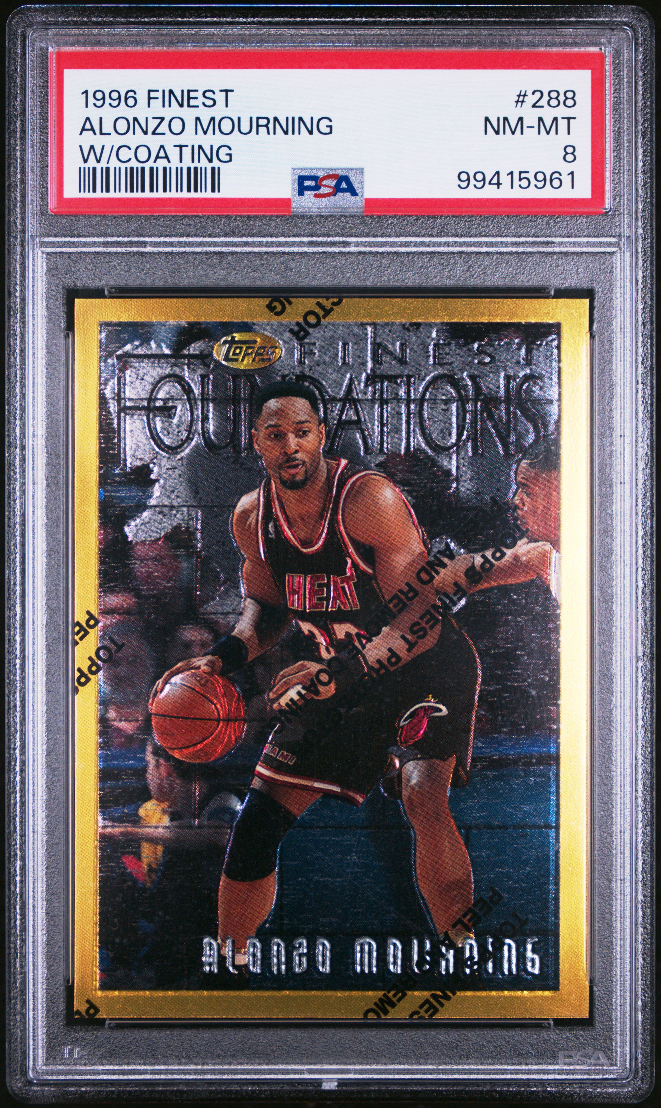 1996 Finest Alonzo Mourning #288 (W/Coating) Nm-Mt 8 front