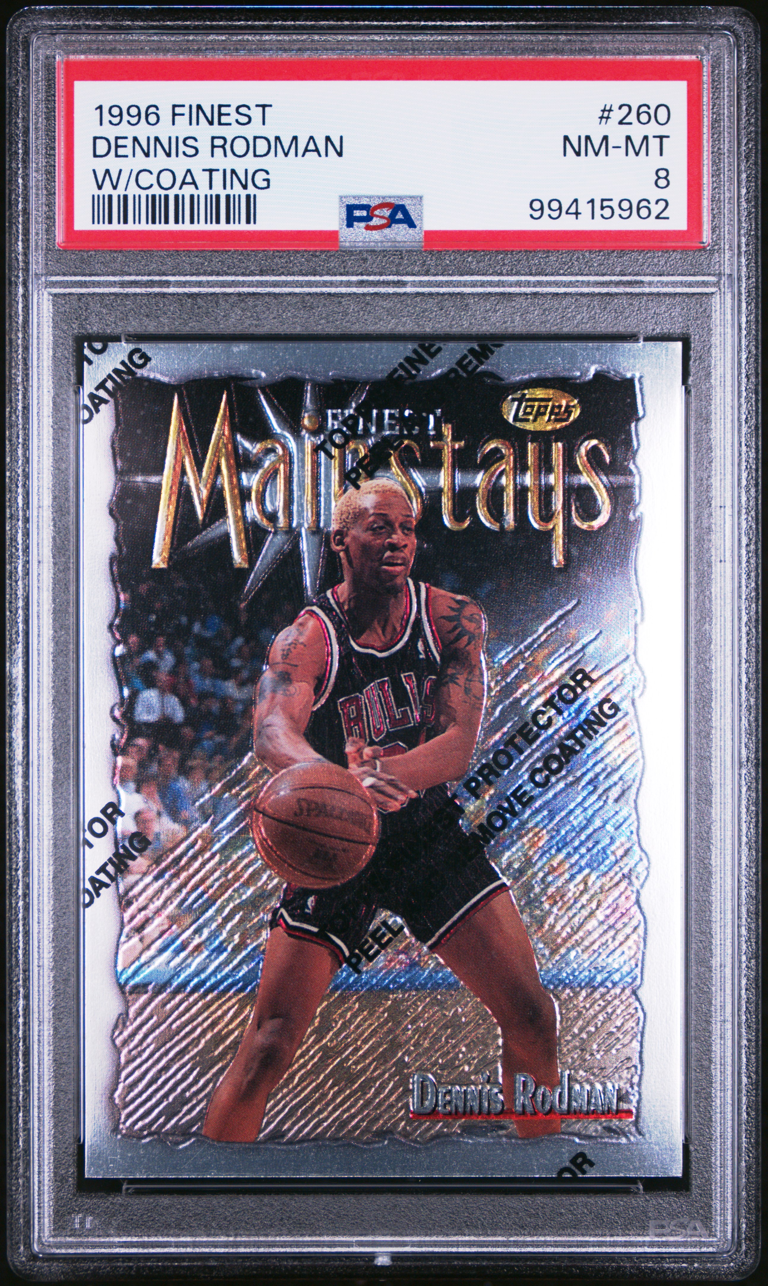 1996 Finest Dennis Rodman #260 (W/Coating) Nm-Mt 8 front