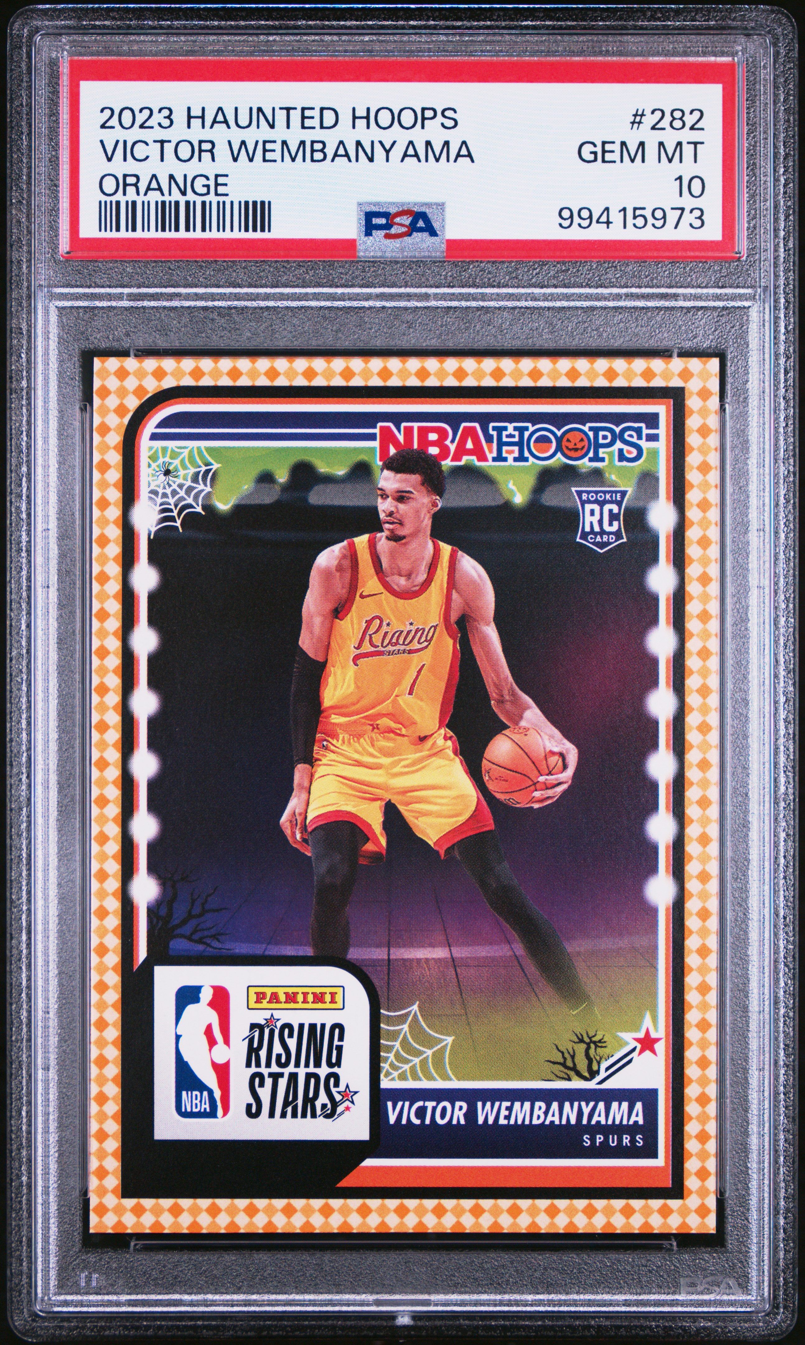 2023 Panini Haunted Hoops Victor Wembanyama #282 (Orange) Gem Mt 10 front