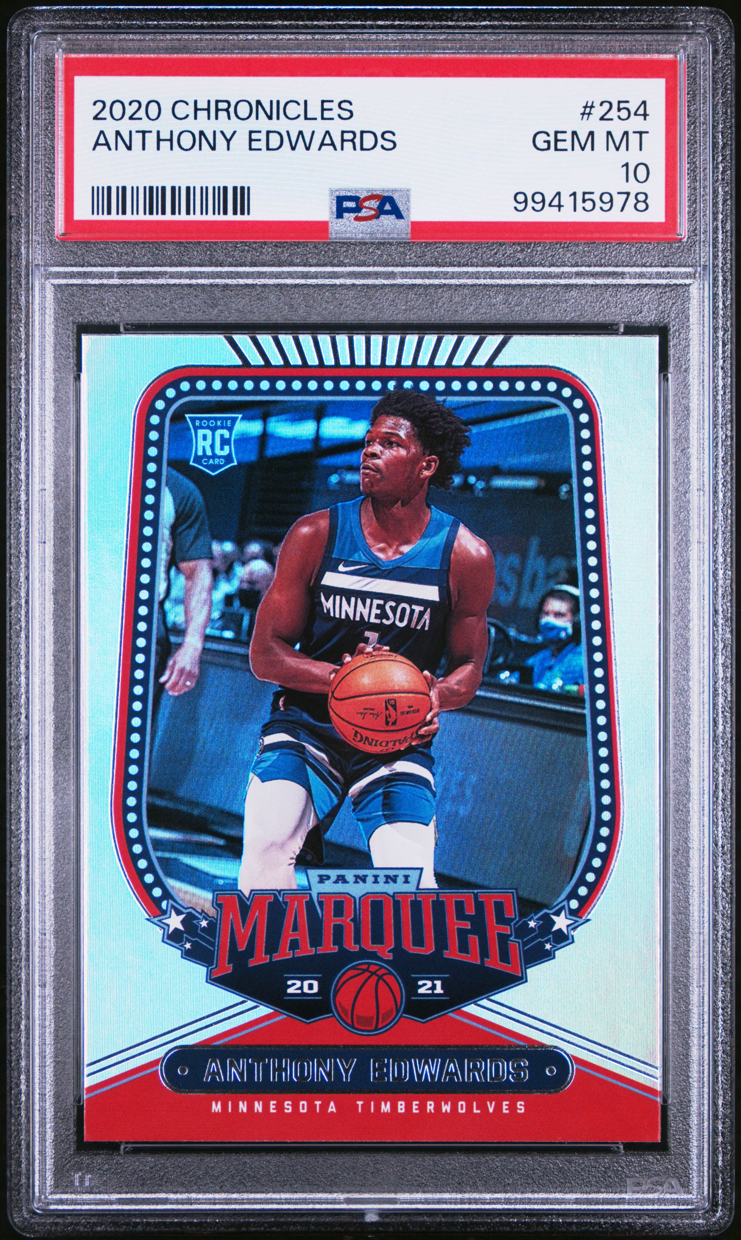 2020 Panini Chronicles Anthony Edwards #254 Gem Mt 10 front