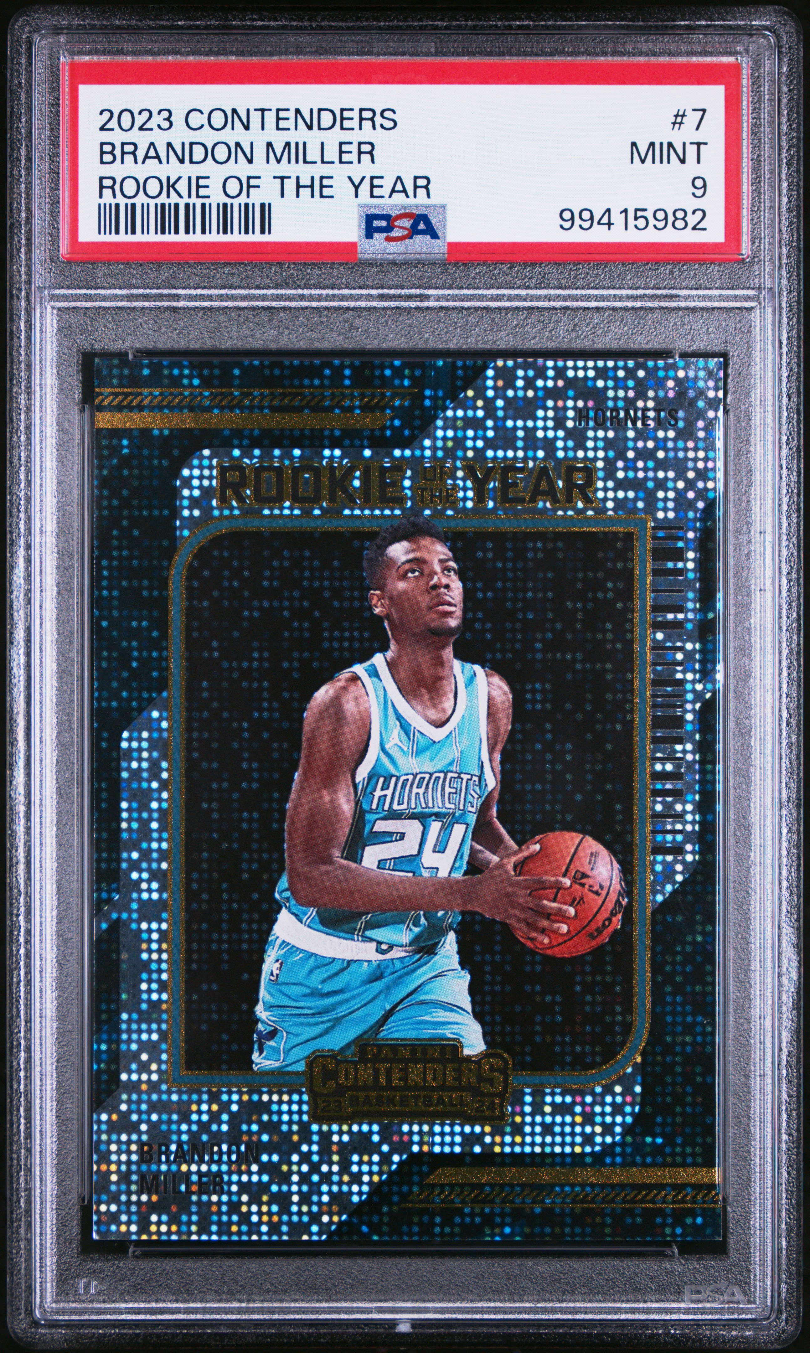 2023 Panini Contenders Rookie Of The Year Contenders Brandon Miller #7 Mint 9 front