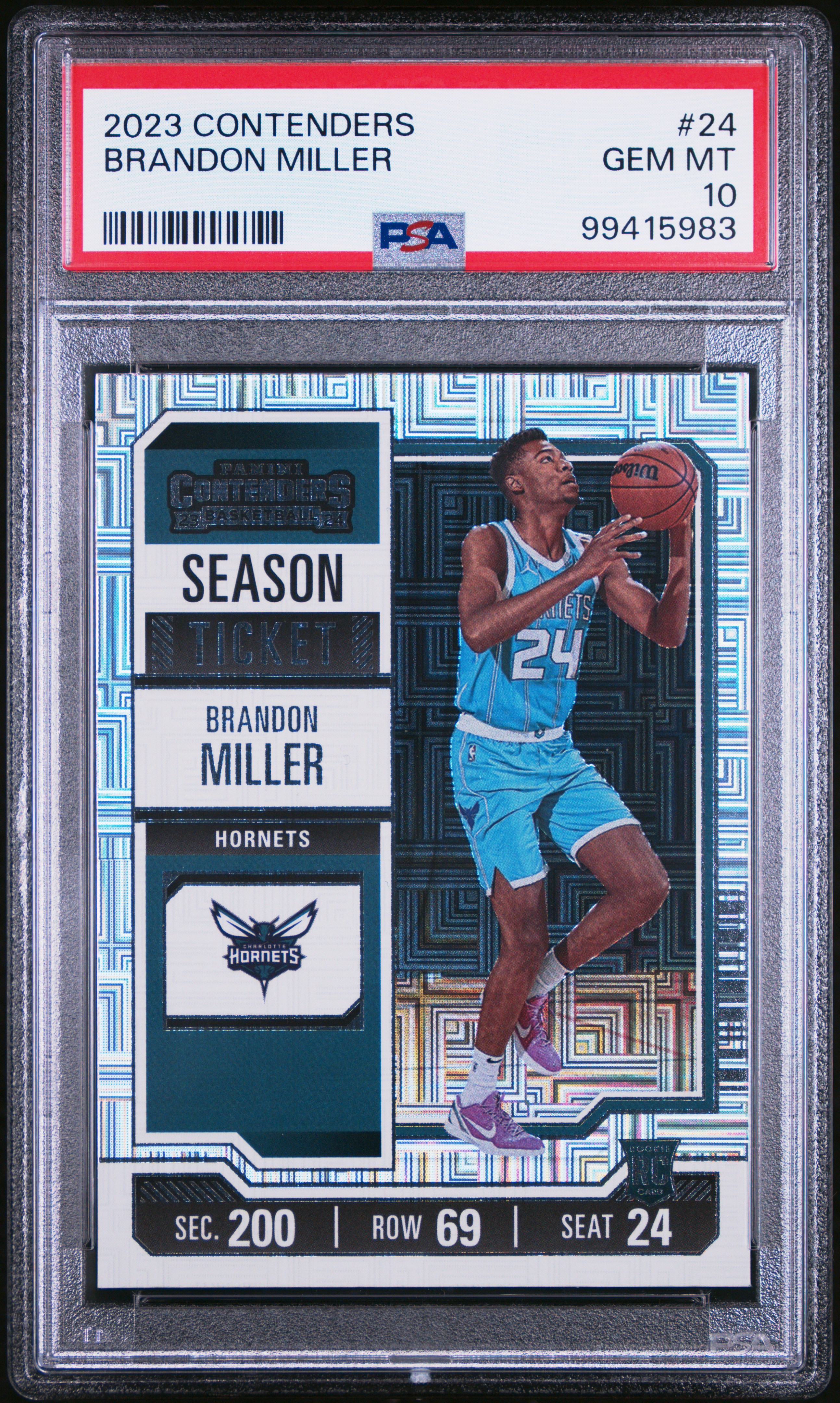2023 Panini Contenders Brandon Miller #24 Gem Mt 10 front