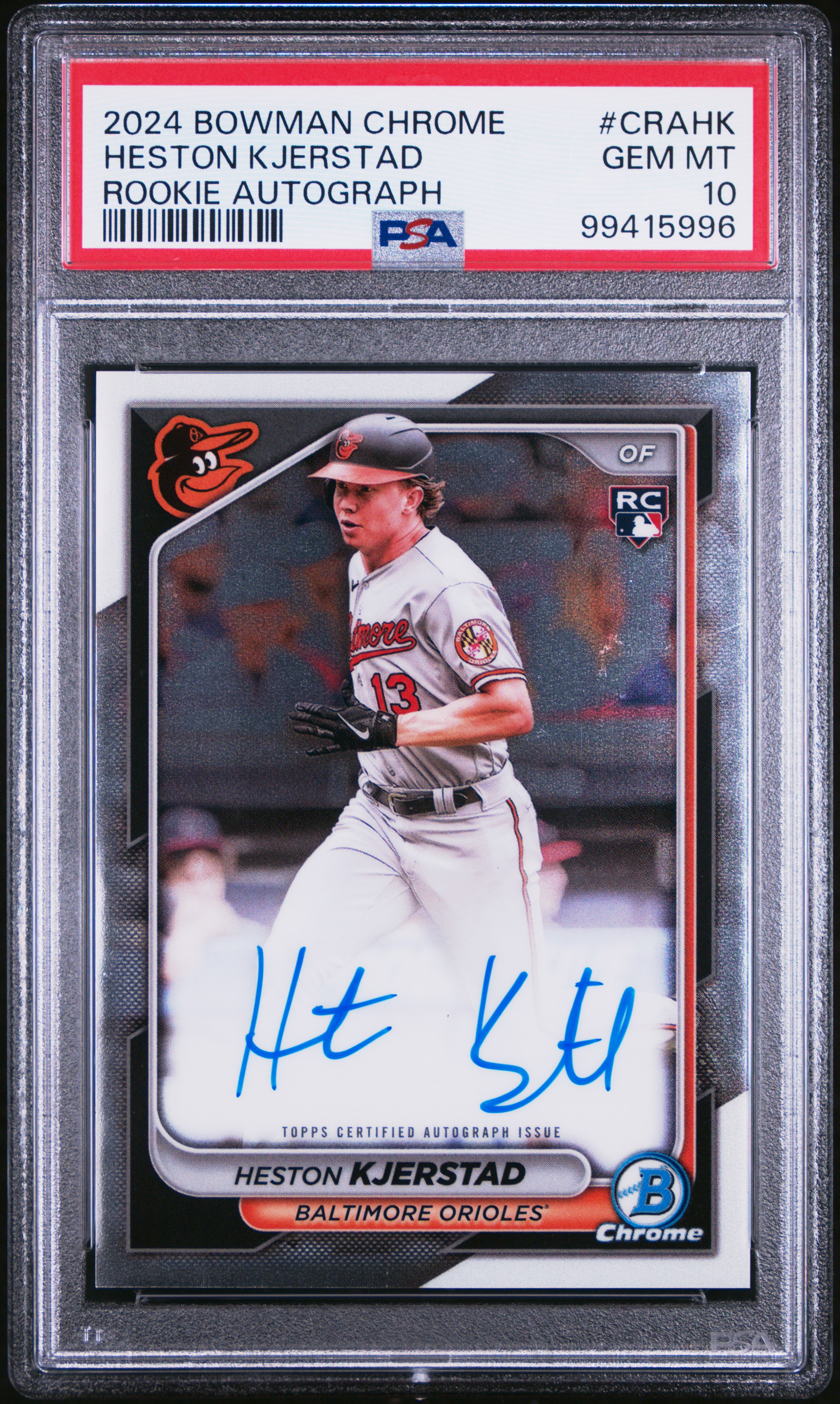 2024 Bowman Chrome Chrome Rookie Autographs Heston Kjerstad #Crahk Gem Mt 10 front