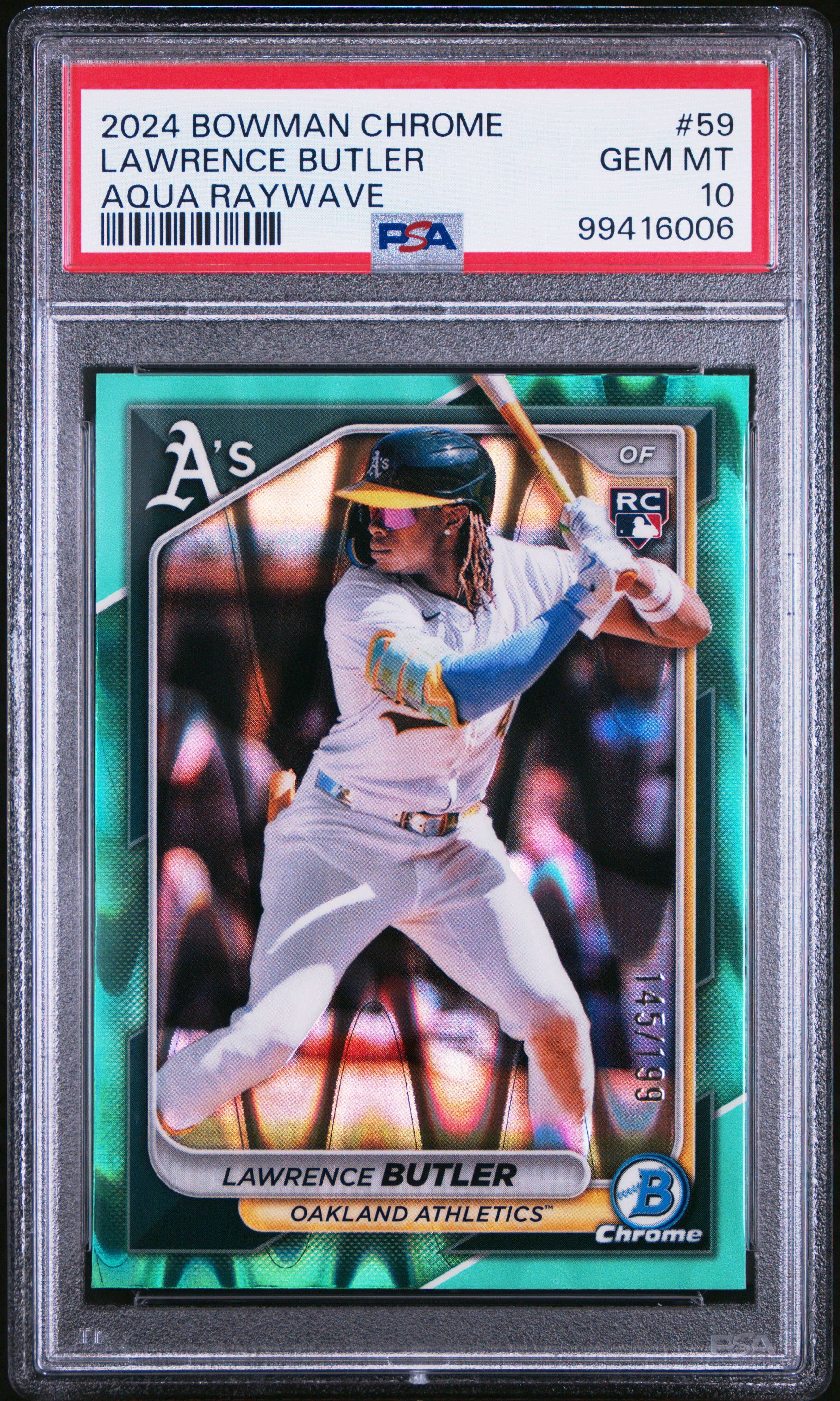 2024 Bowman Chrome Lawrence Butler #59 (Aqua Raywave) Gem Mt 10 front
