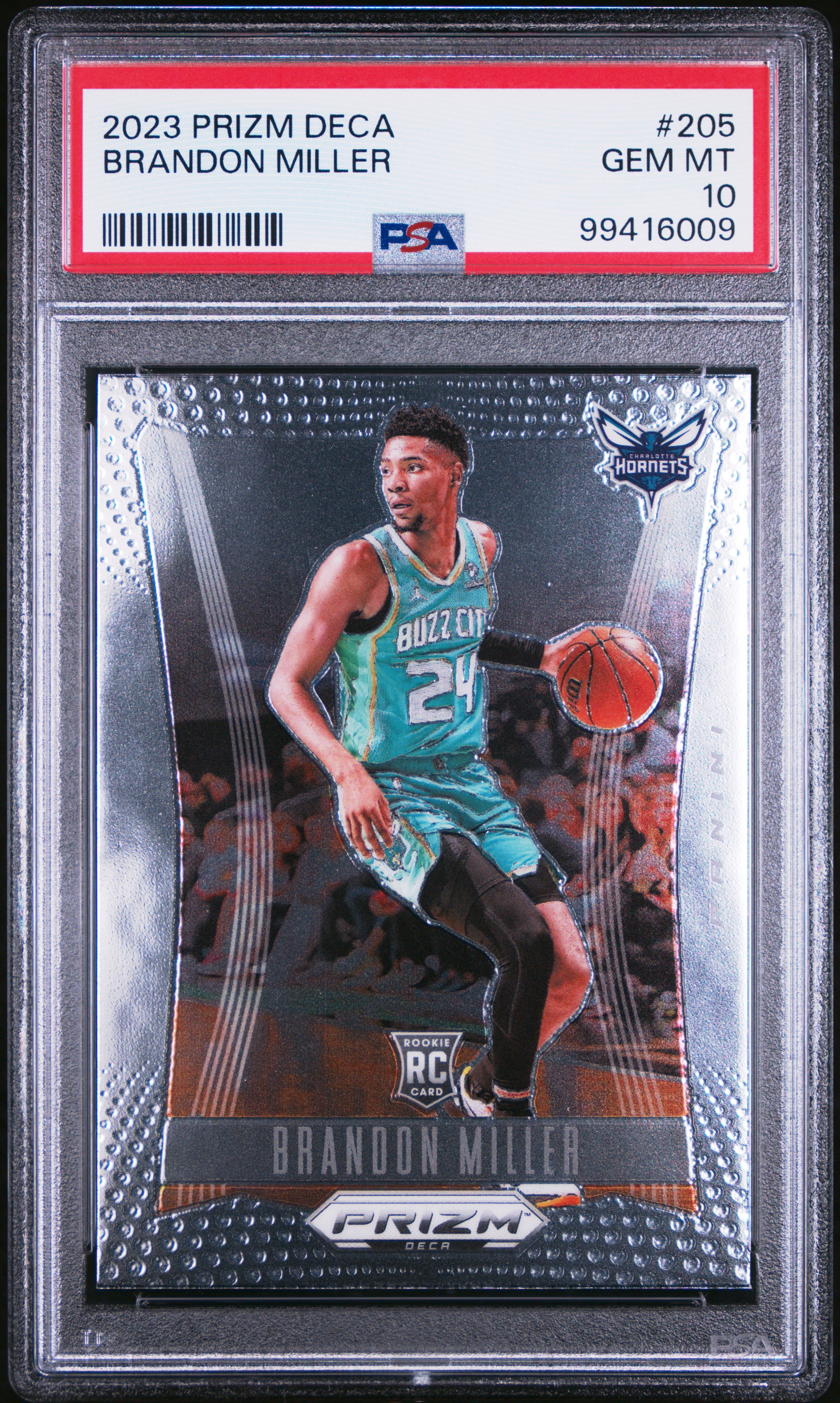 2023 Panini Prizm Deca Brandon Miller #205 Gem Mt 10 front