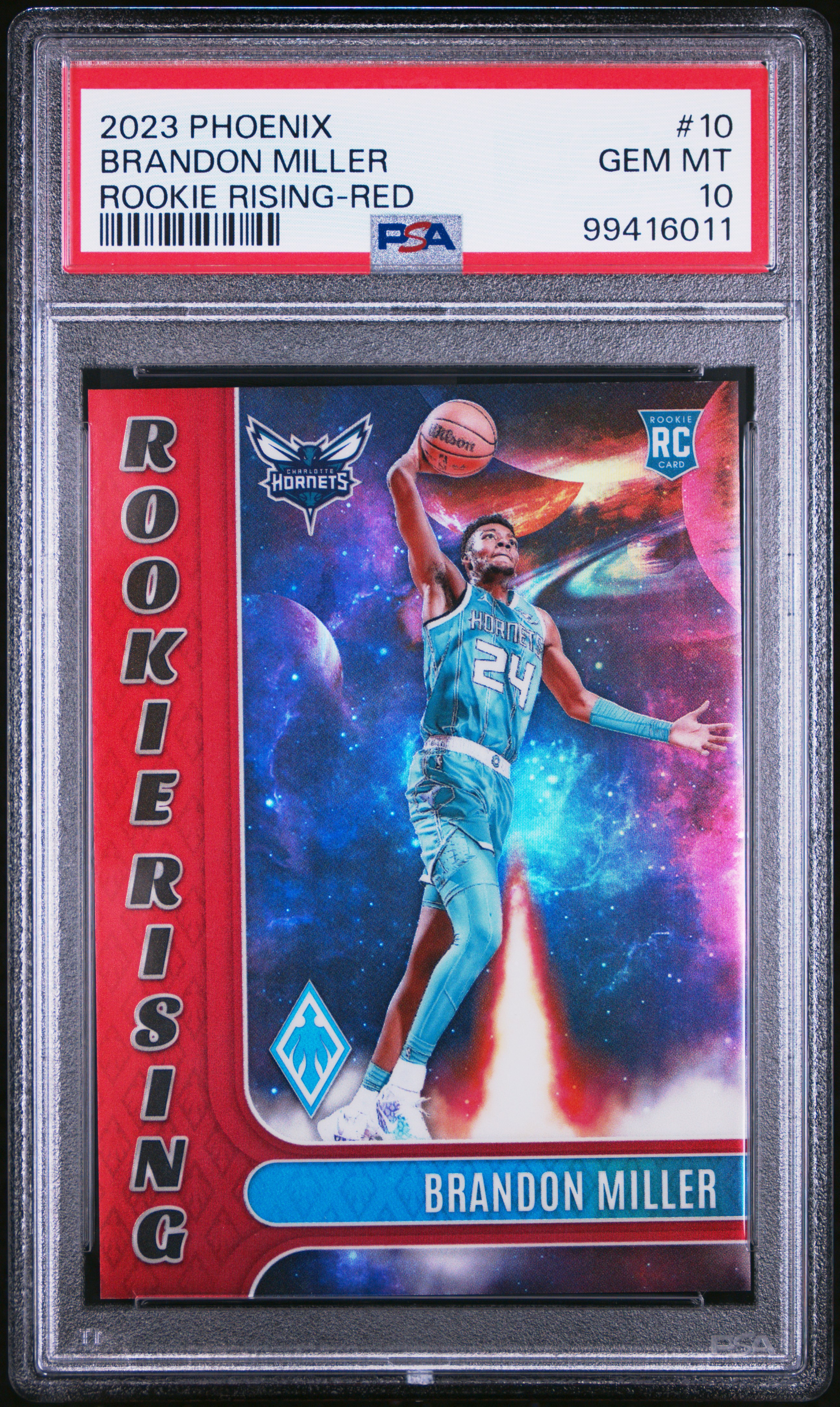 2023 Panini Phoenix Rookie Rising Brandon Miller #10 (Rookie Rising-Red) Gem Mt 10 front