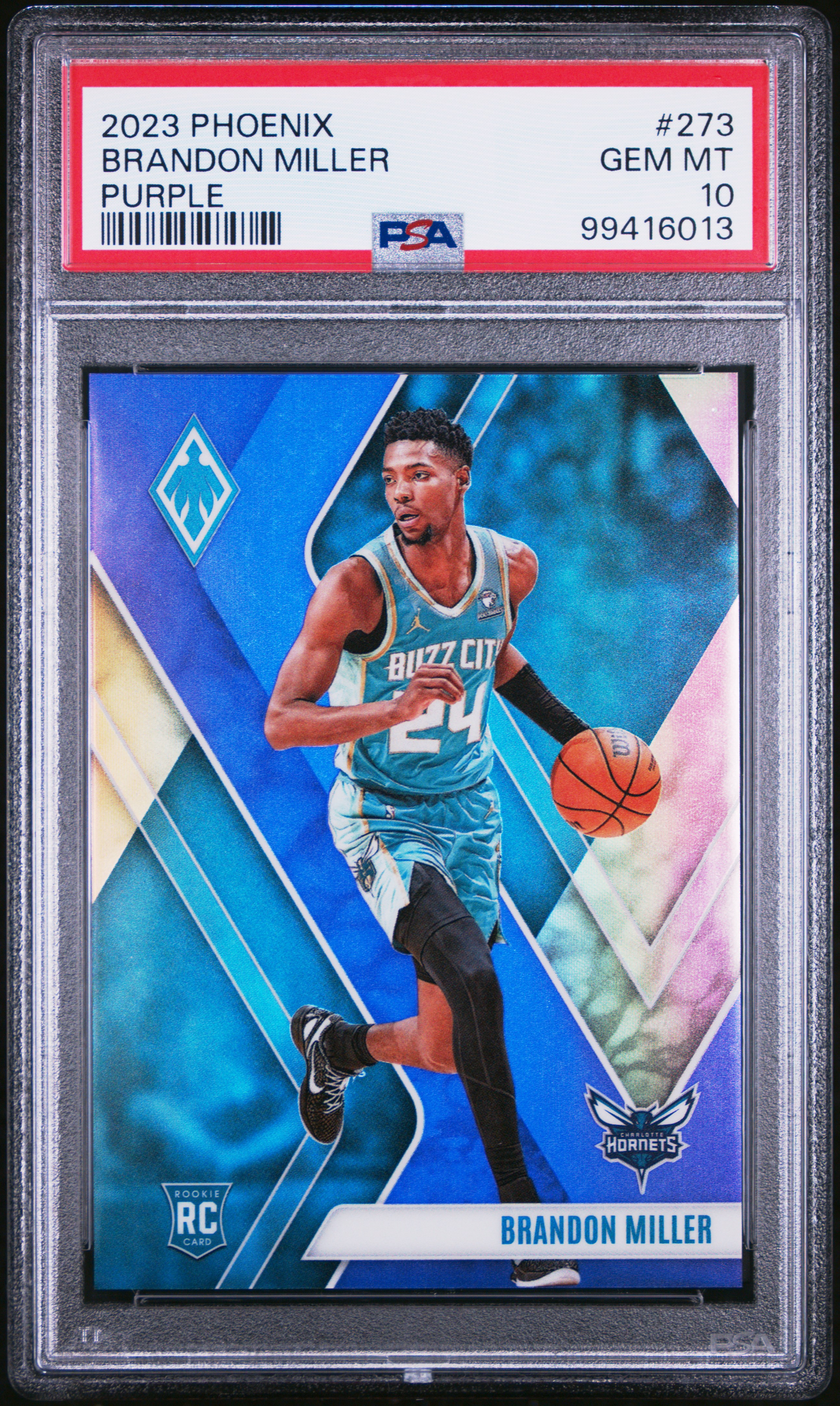 2023 Panini Phoenix Brandon Miller #273 (Purple) Gem Mt 10 front