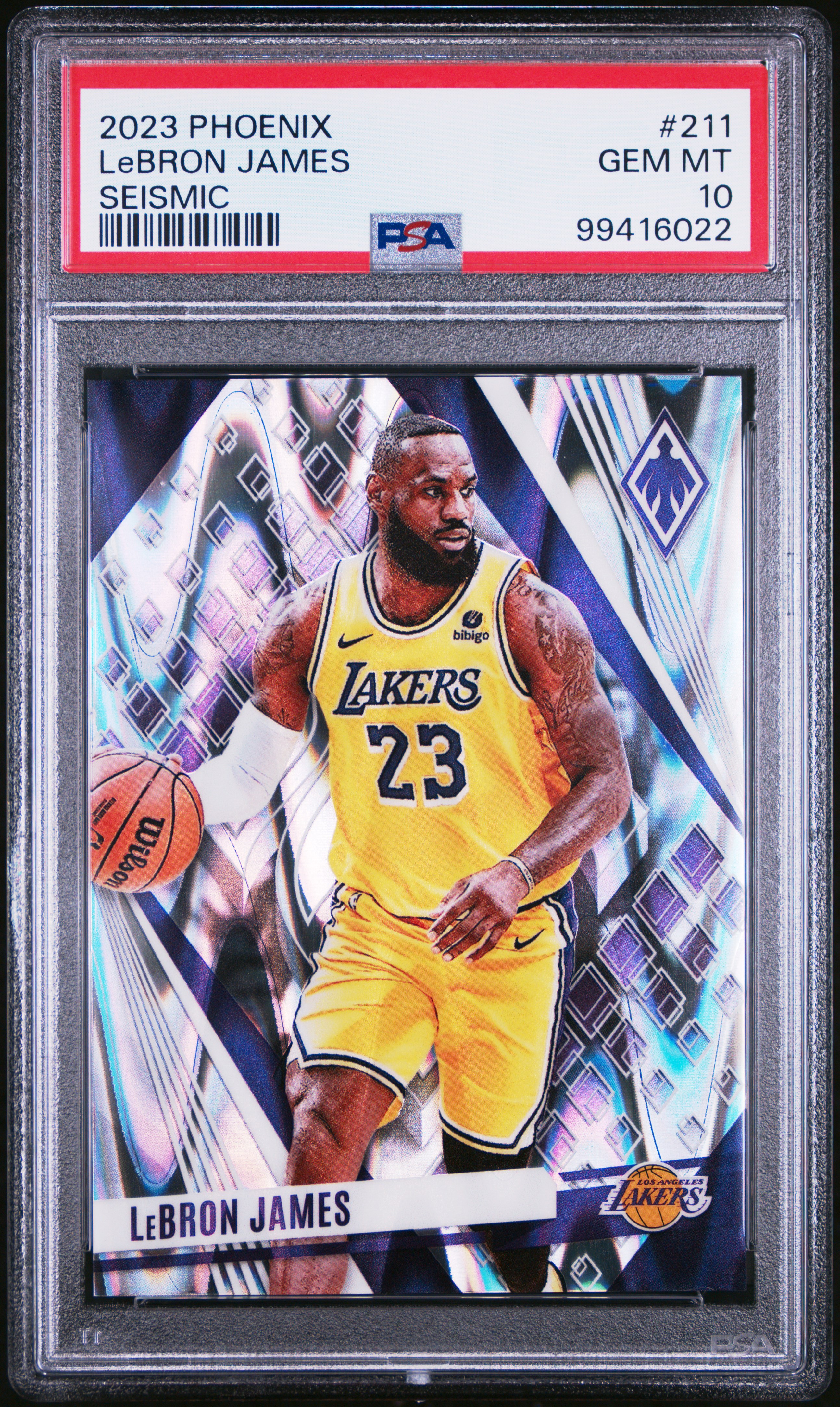 2023 Panini Phoenix Lebron James #211 (Seismic) Gem Mt 10 front
