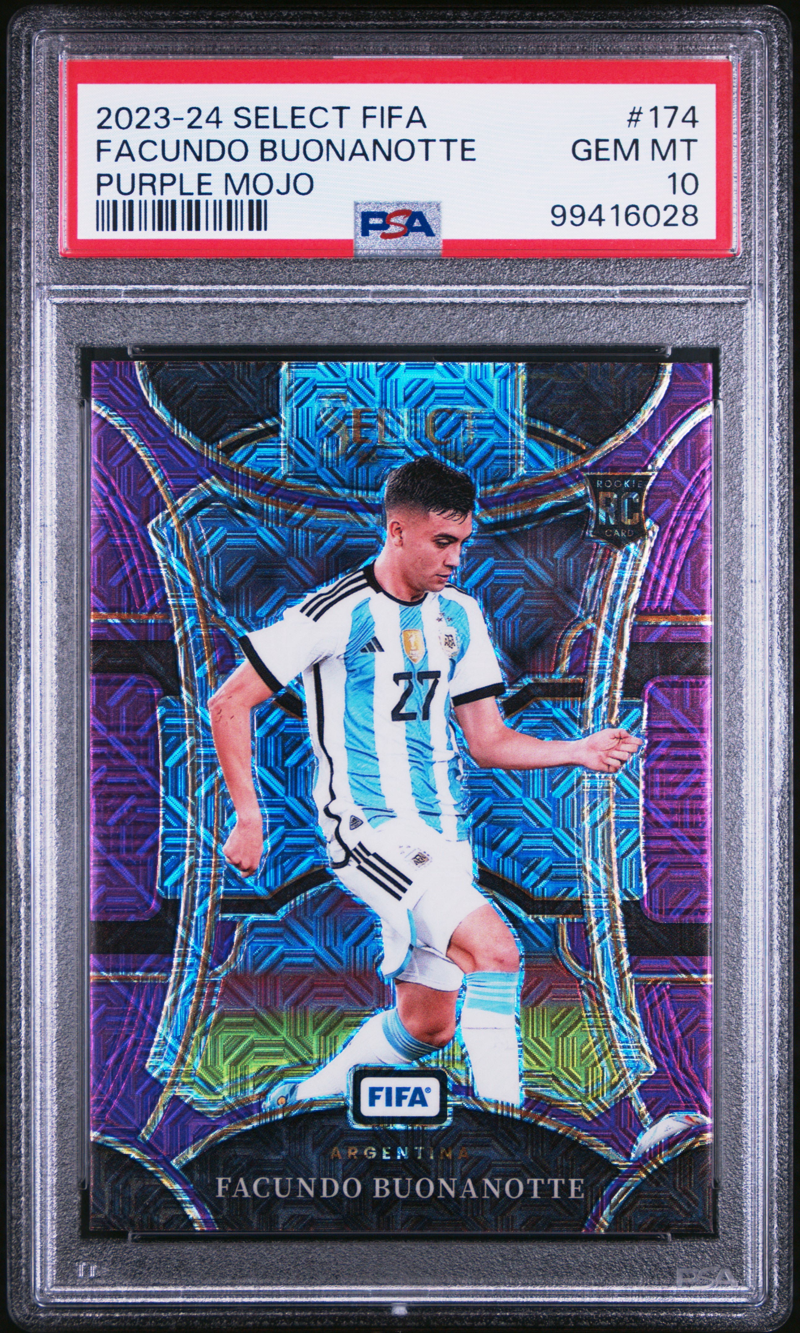 2023-24 Panini Select Fifa Facundo Buonanotte #174 (Purple Mojo) Gem Mt 10 front