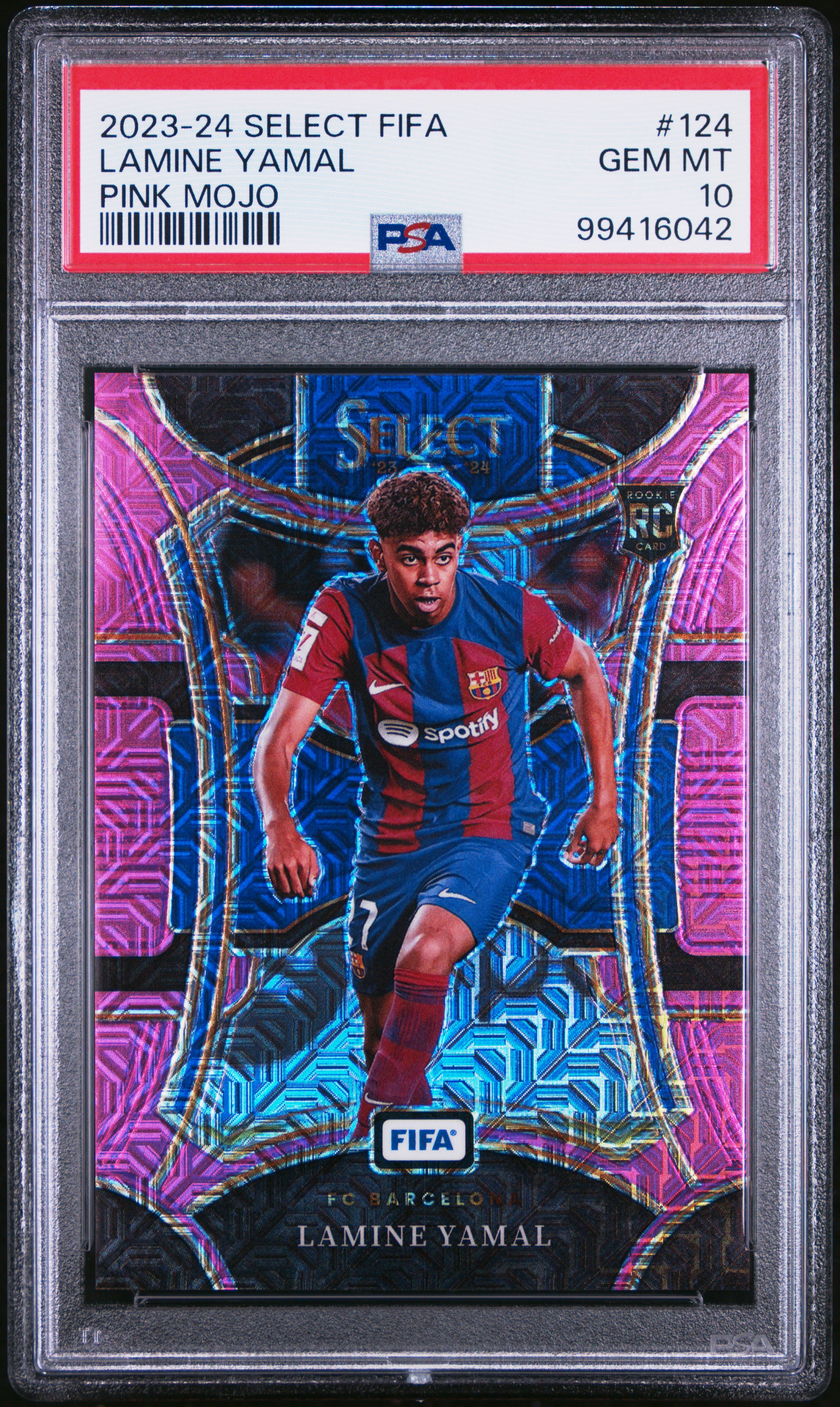 2023-24 Panini Select Fifa Lamine Yamal #124 (Pink Mojo) Gem Mt 10 front