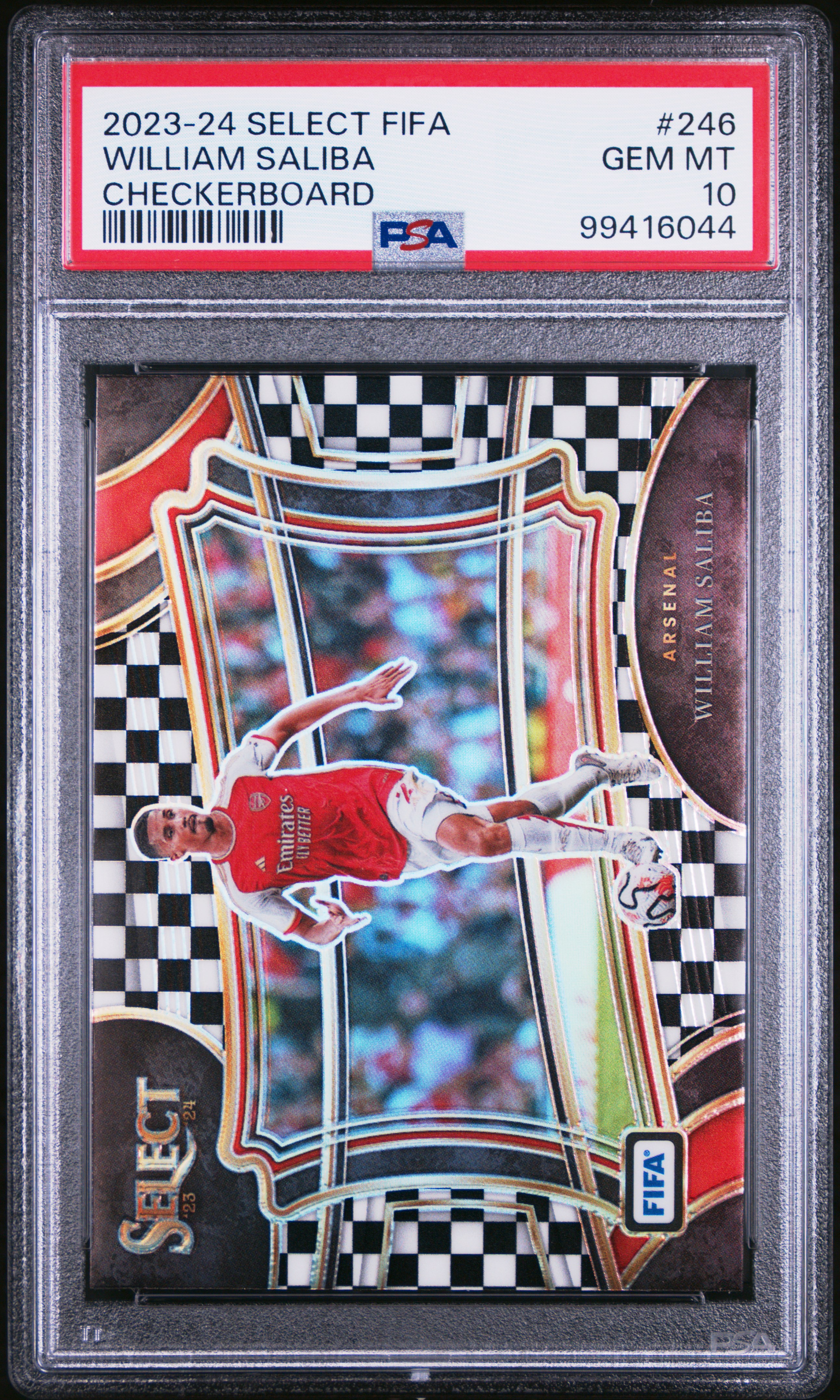 2023-24 Panini Select Fifa William Saliba #246 (Checkerboard) Gem Mt 10 front