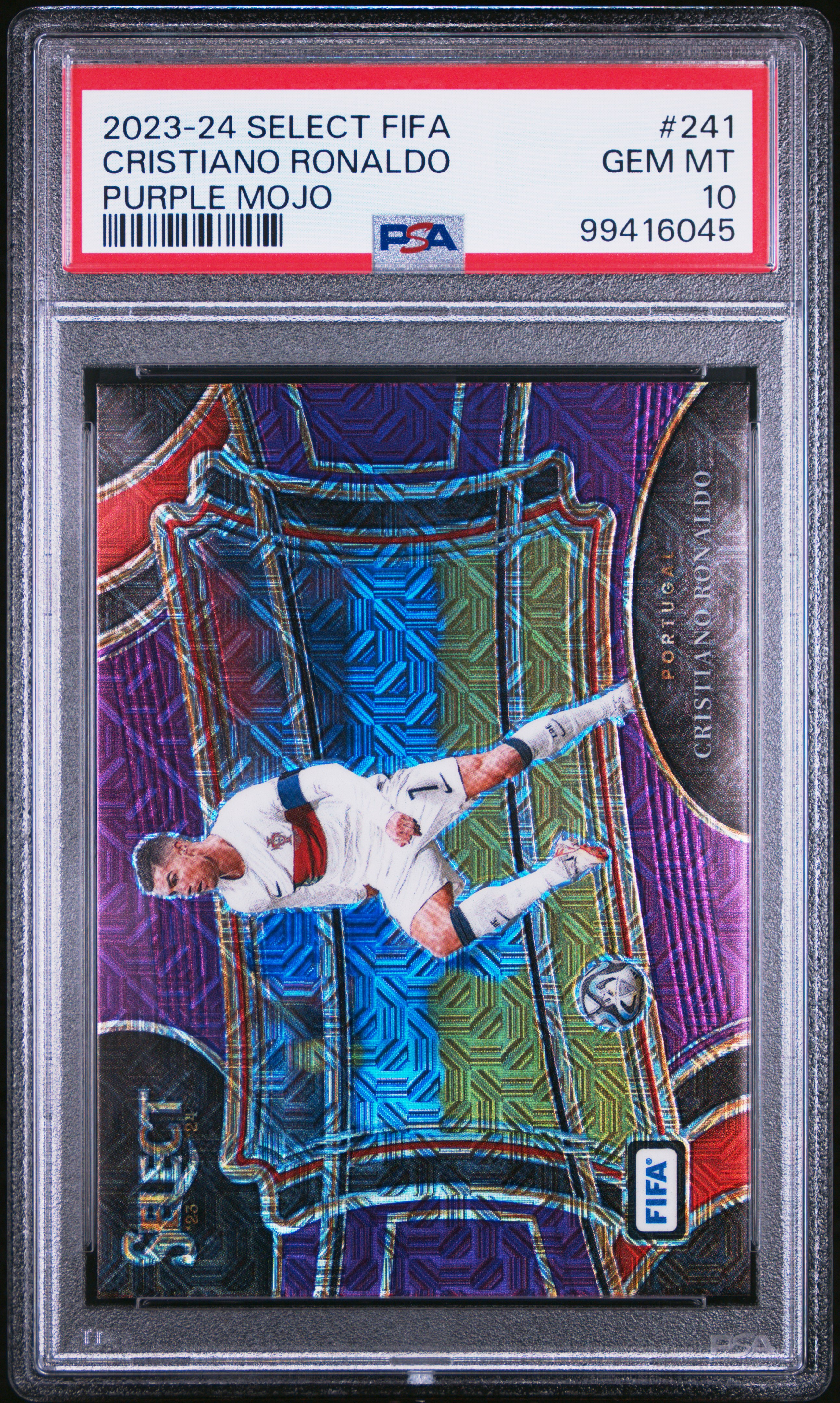 2023-24 Panini Select Fifa Cristiano Ronaldo #241 (Purple Mojo) Gem Mt 10 front