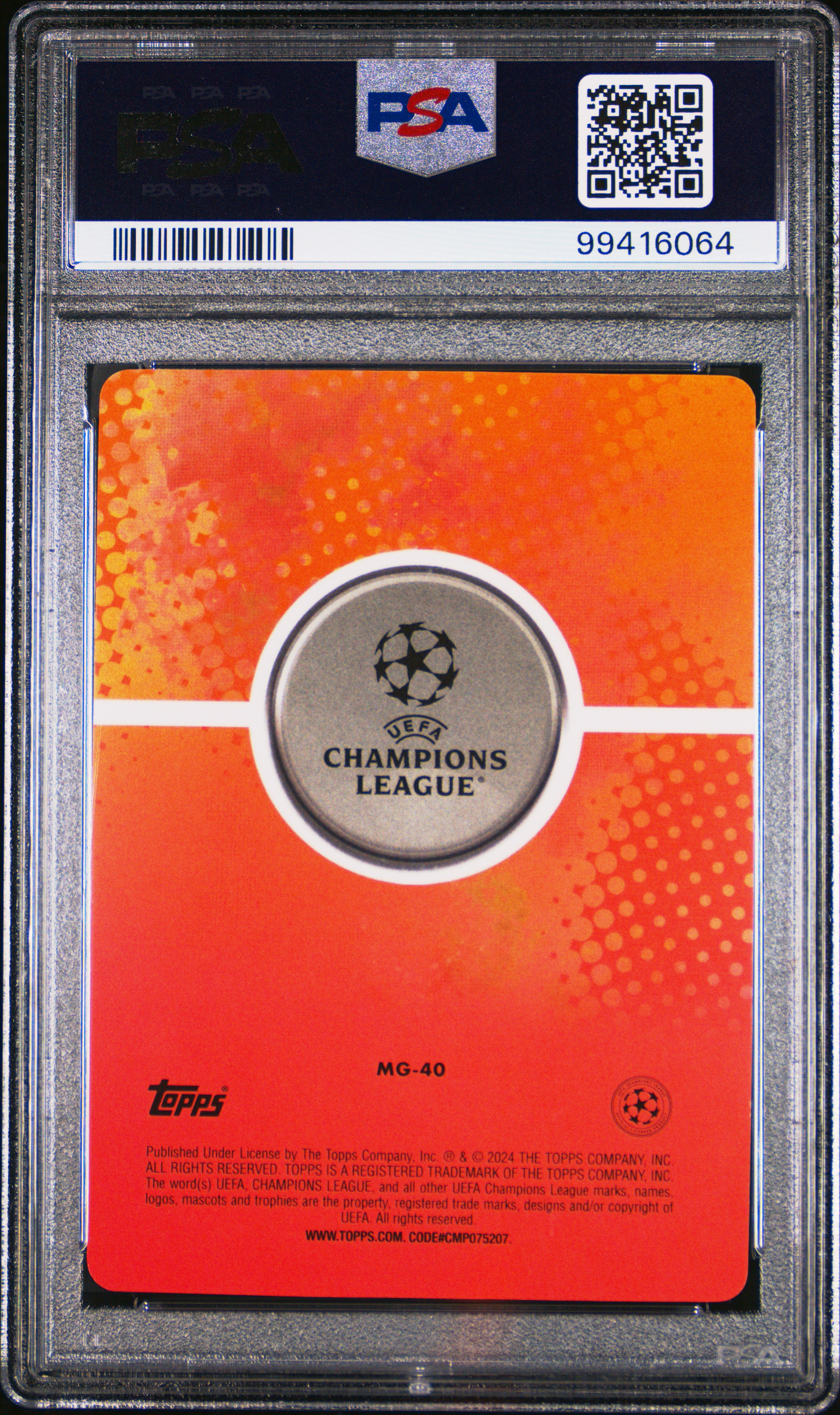 2023-24 Topps Merlin Uefa Club Competitions Merlin's Gamers Erling Haaland #Mg40 Gem Mt 10 back