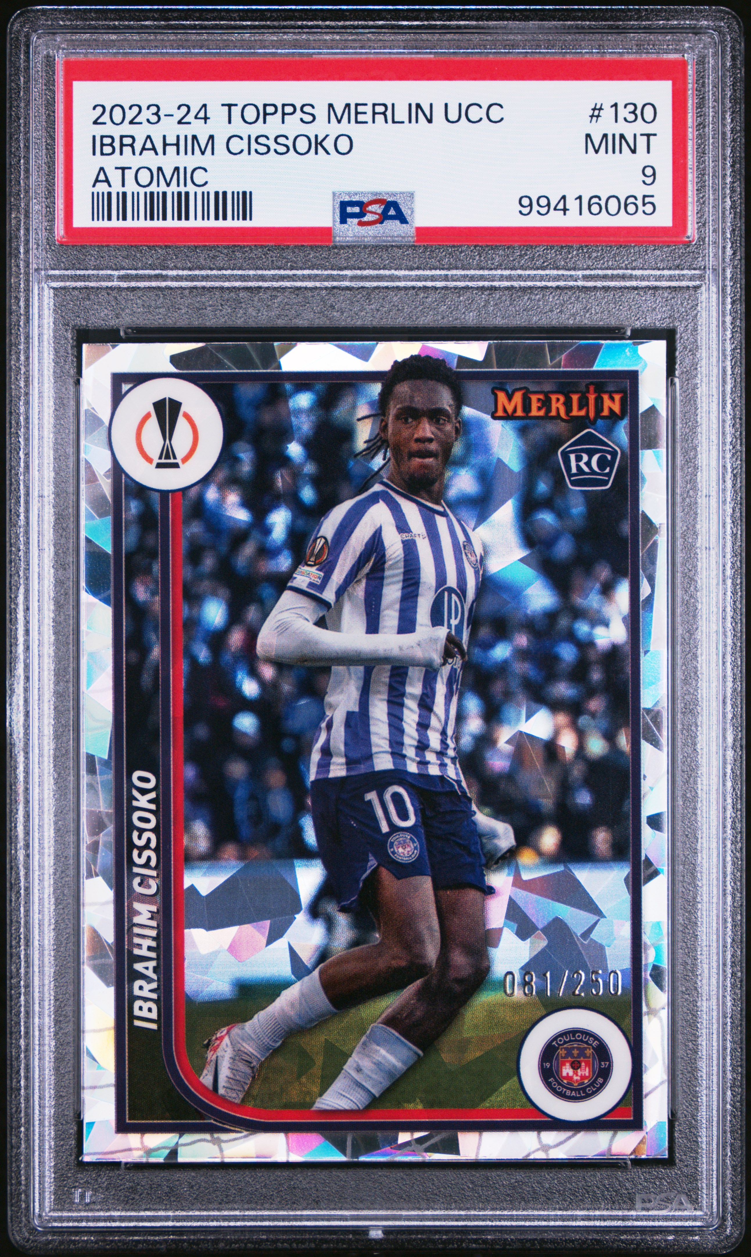 2023-24 Topps Merlin Uefa Club Competitions Ibrahim Cissoko #130 (Atomic) Mint 9 front