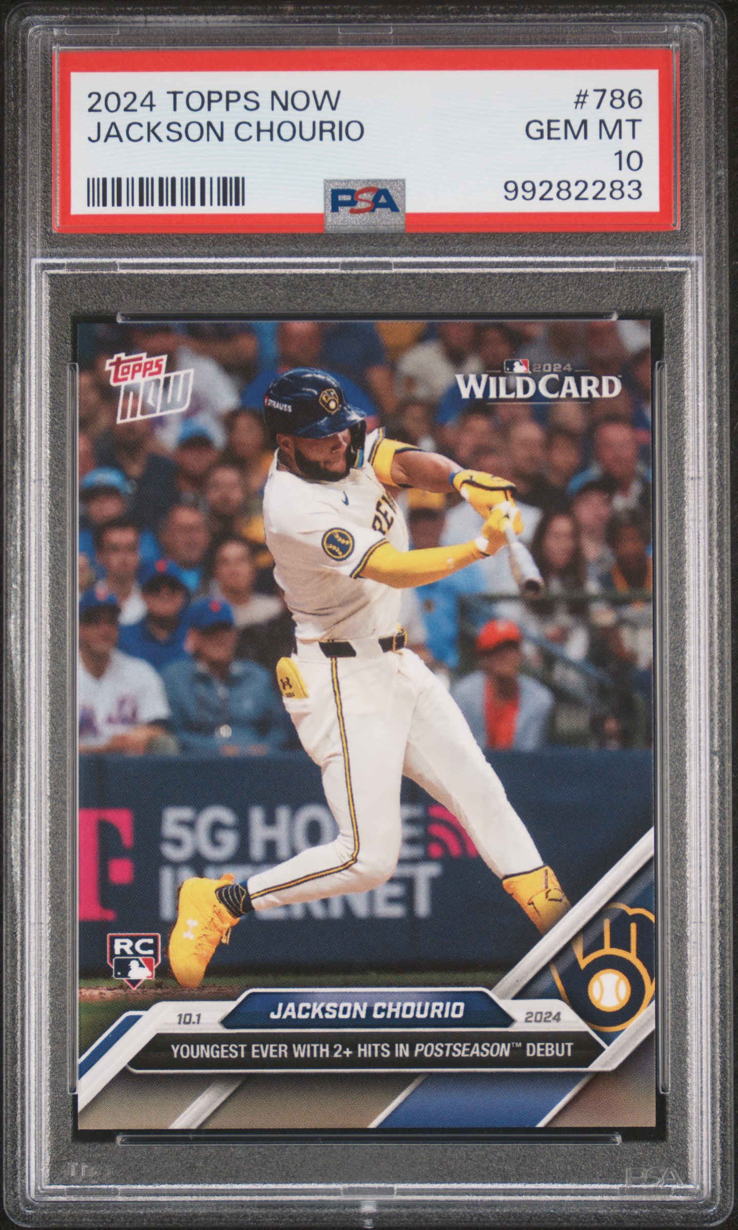 2024 Topps Now Jackson Chourio #786 Gem Mt 10 front