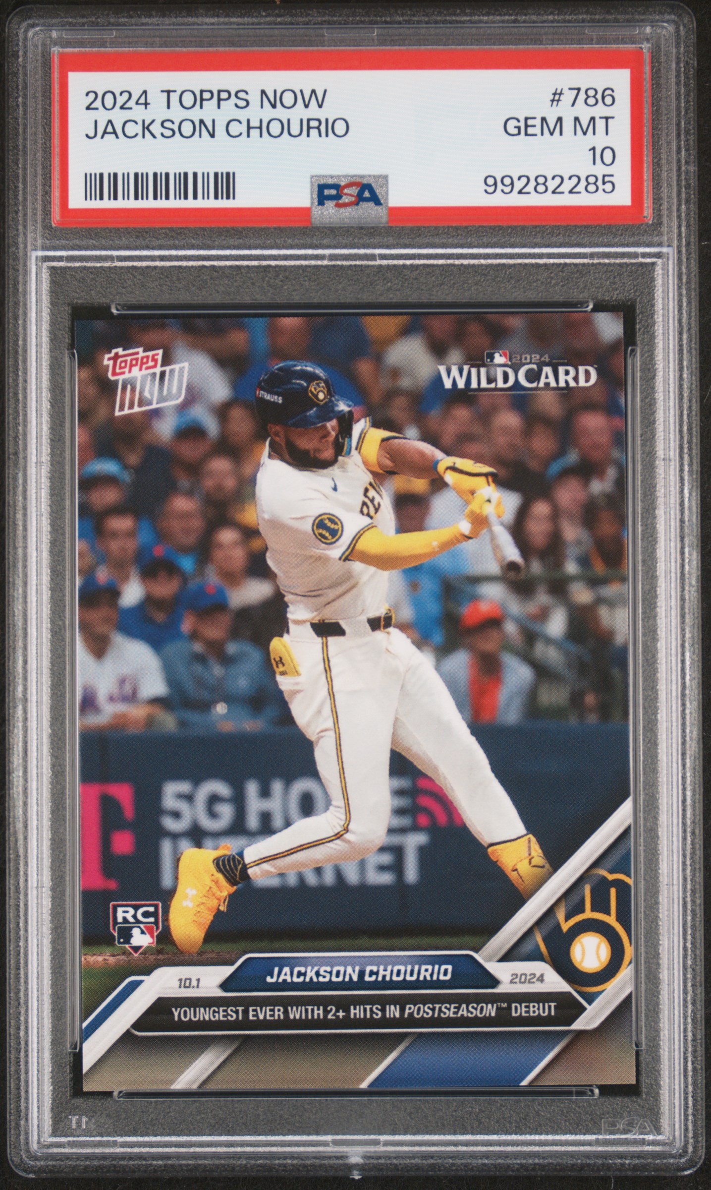 2024 Topps Now Jackson Chourio #786 Gem Mt 10 front