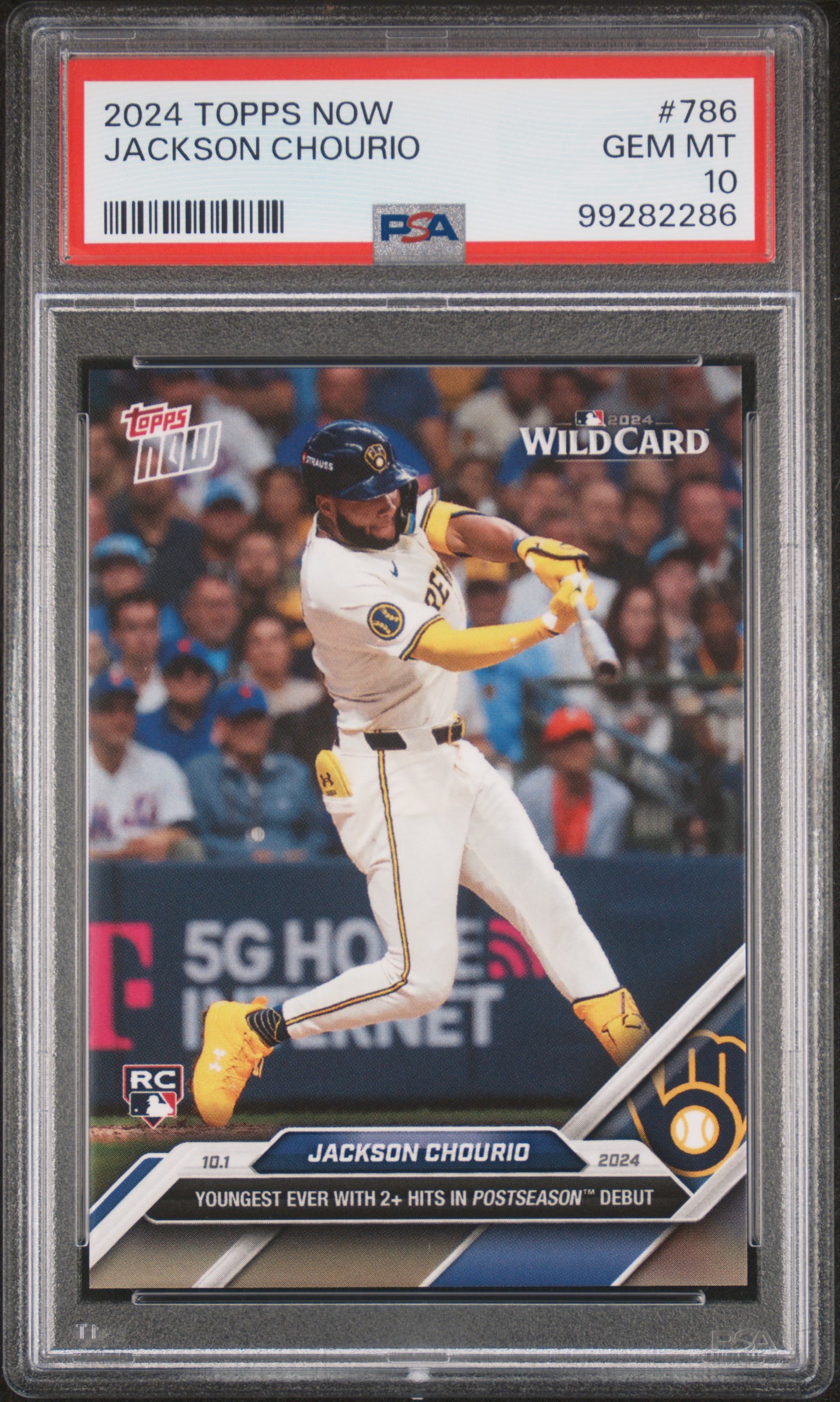 2024 Topps Now Jackson Chourio #786 Gem Mt 10 front