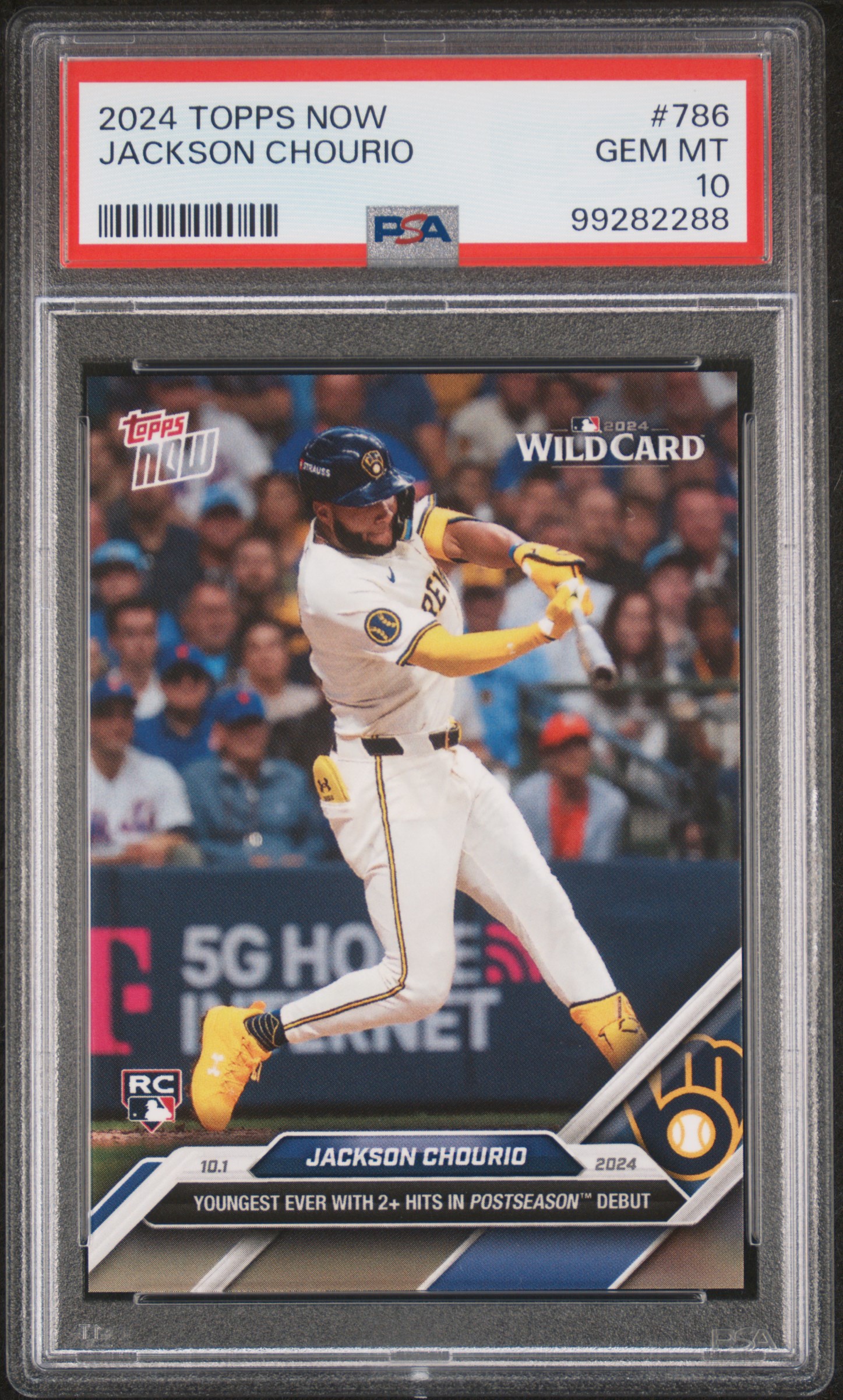 2024 Topps Now Jackson Chourio #786 Gem Mt 10 front