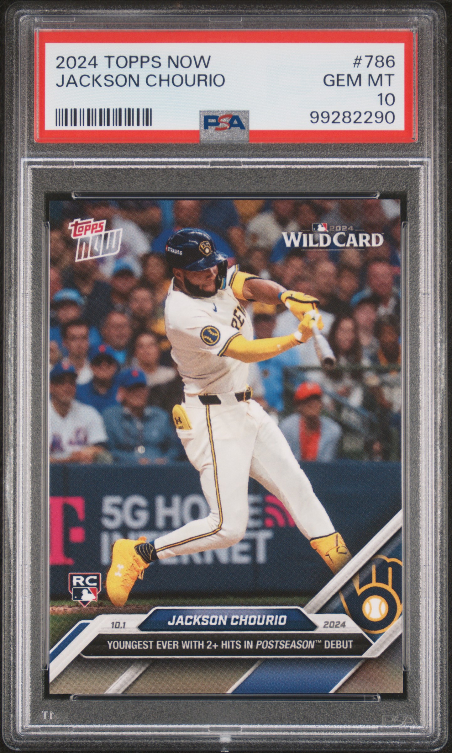 2024 Topps Now Jackson Chourio #786 Gem Mt 10 front